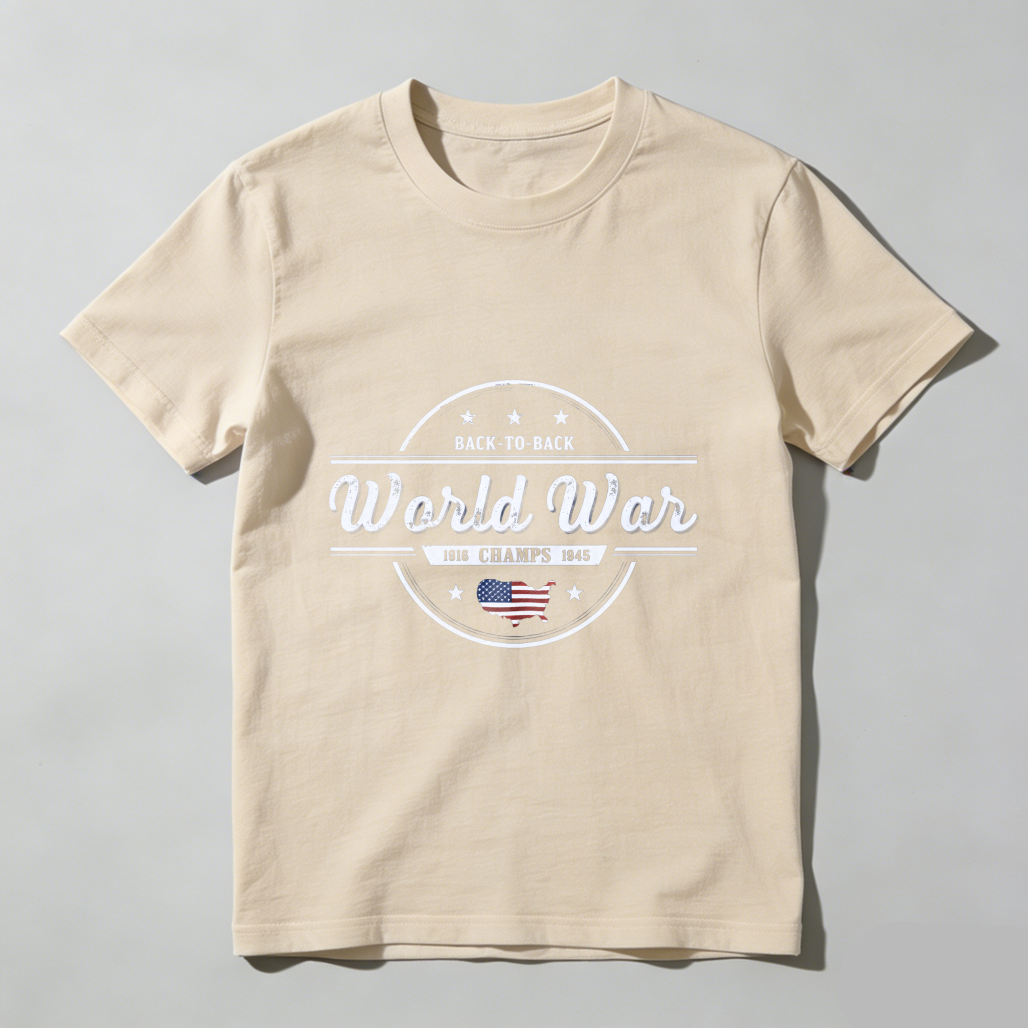TEECURENT Back To Back World War Champs 1918 1945 Usa Flag T Shirt