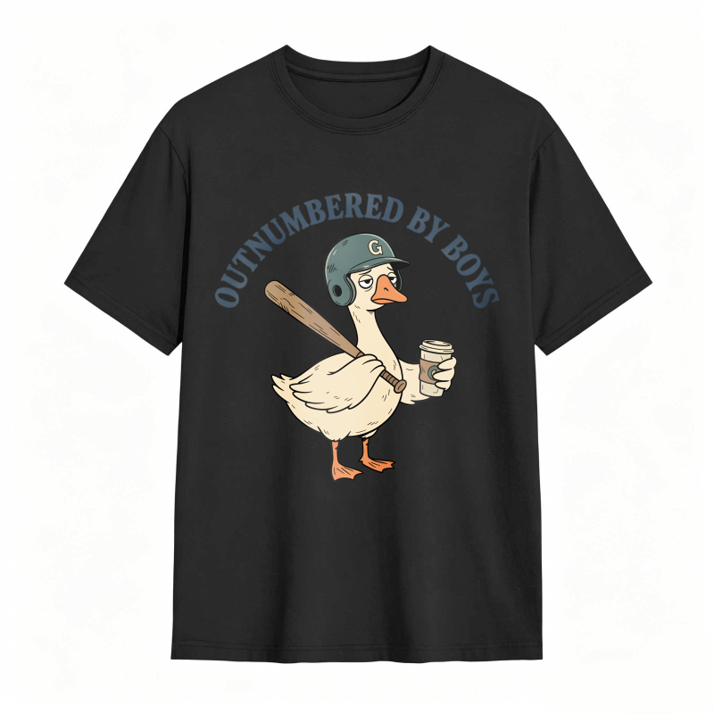 Comfort Colors Outnumbered By Boys Baseball Mom Goose Funny T-shirt
