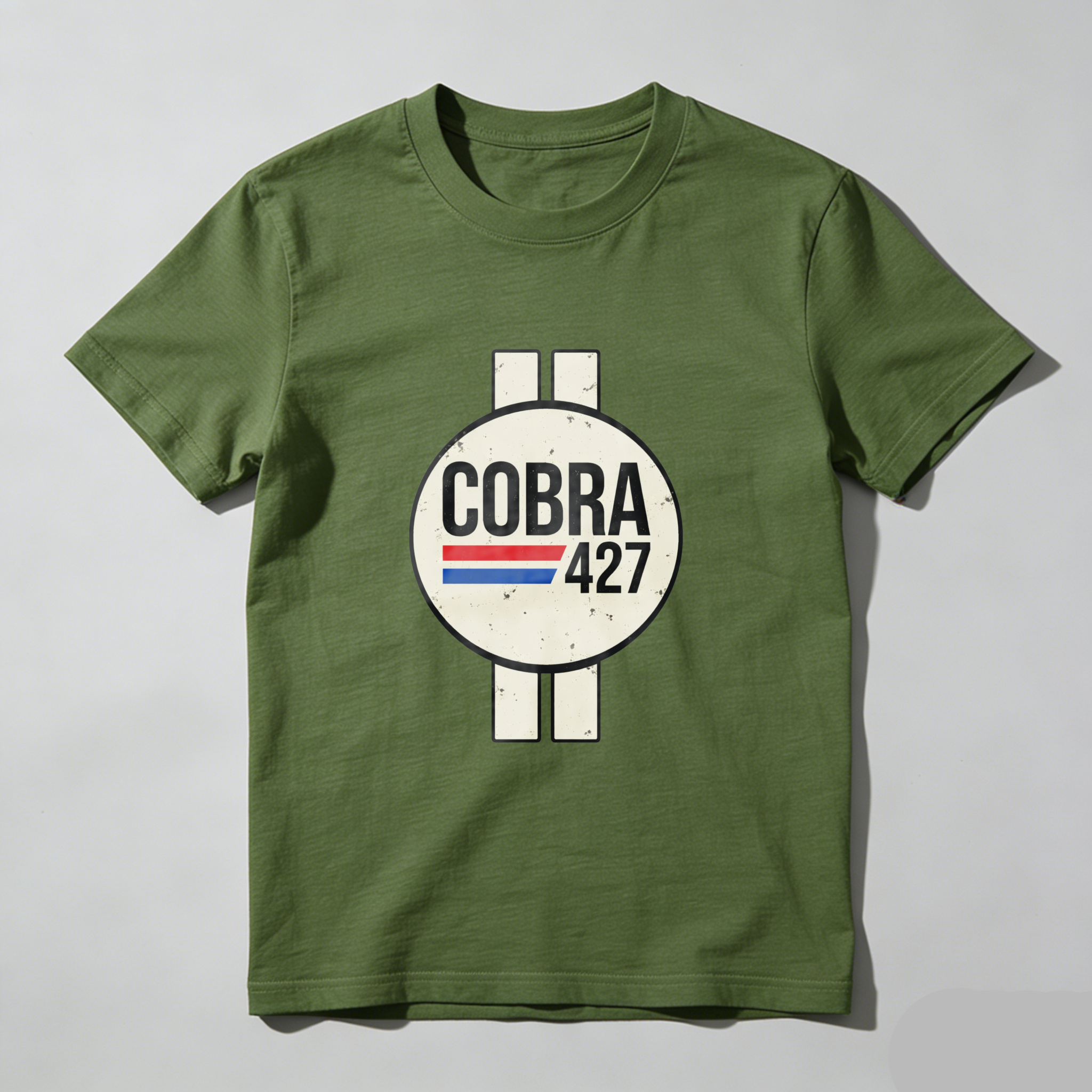 Cobra 427 Classic Car Logo T Shirt Black Vintage Racing Design Men Women Unisex Apparel