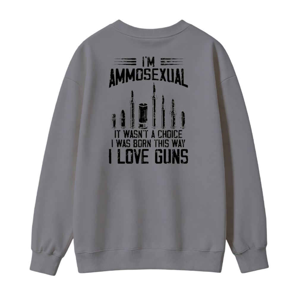 I Love Guns Ammunition Graphic Print Sweatshirt