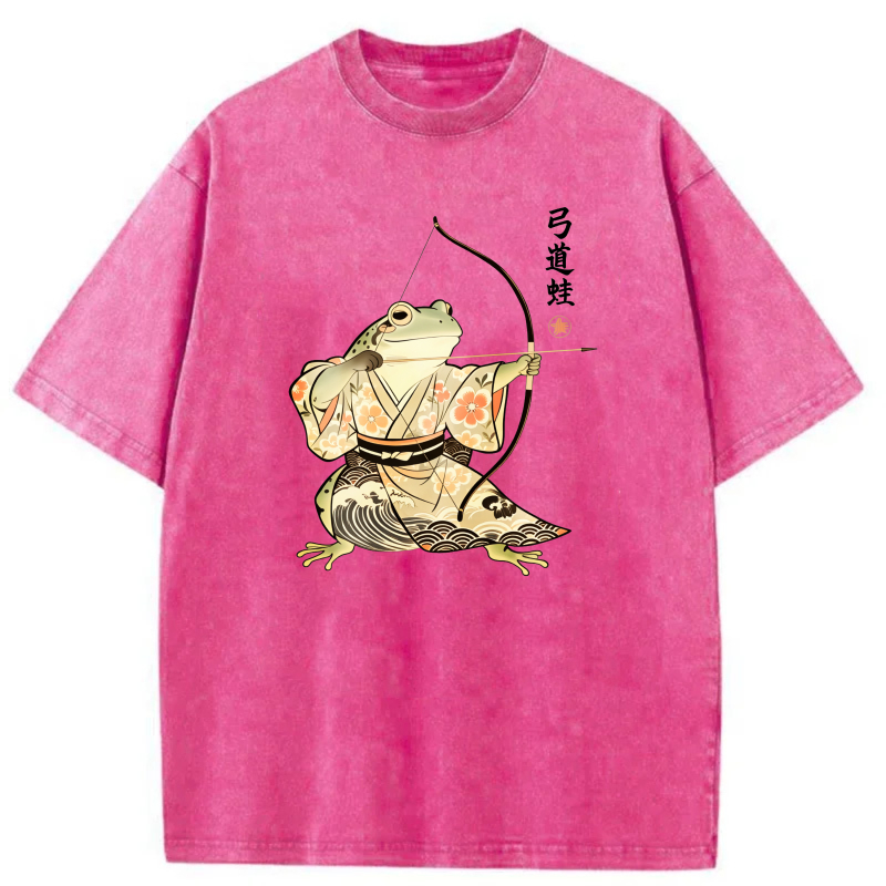 Frog Archer In Traditional Japanese Attire tshirt 100% cotton