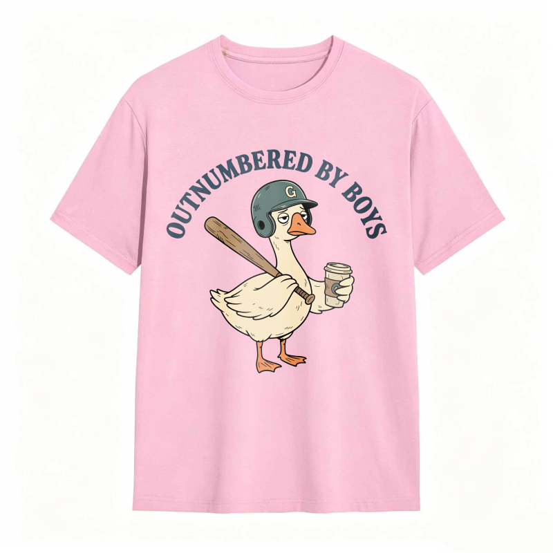Comfort Colors Outnumbered By Boys Baseball Mom Goose Funny T-shirt