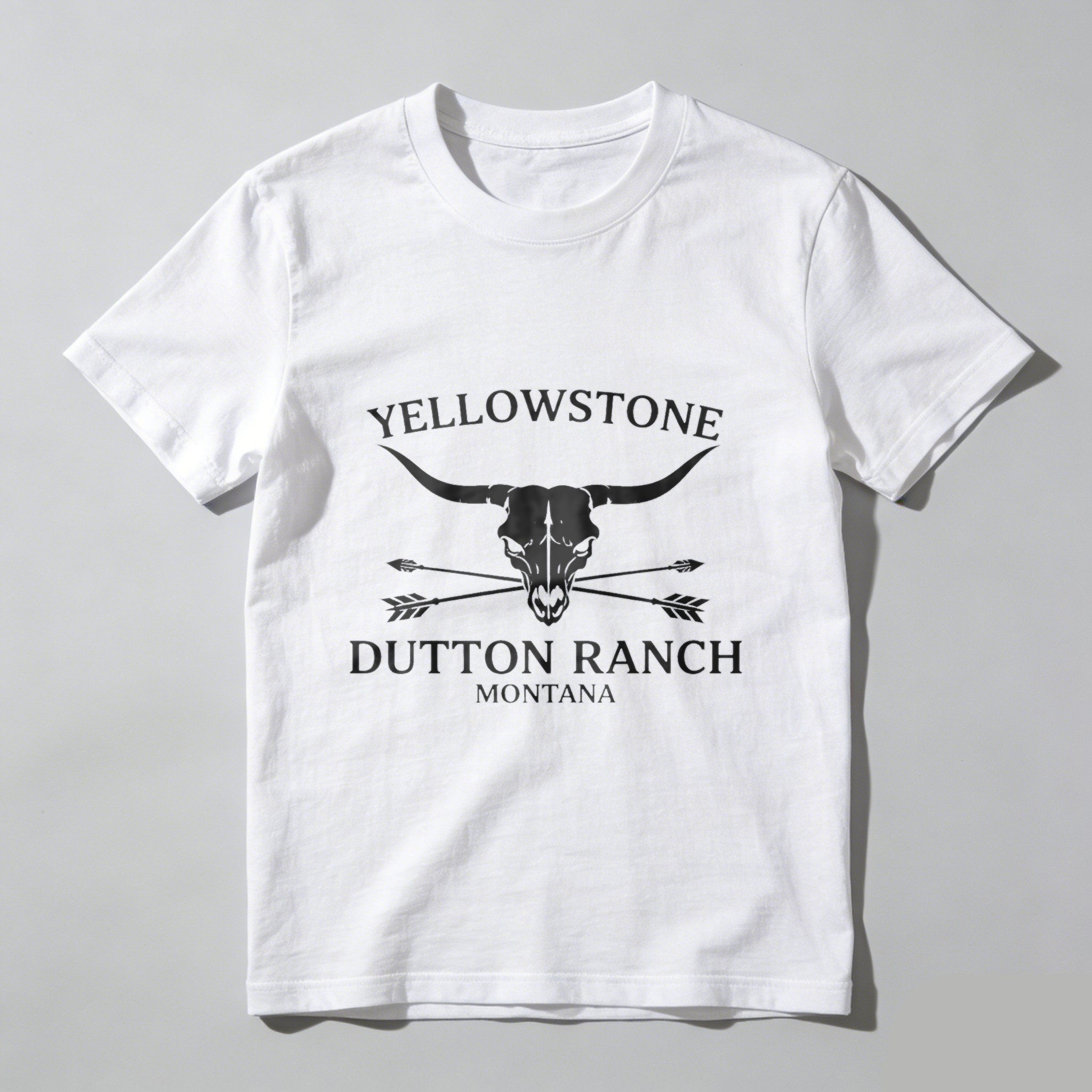 TEECURENT Yellowstone Dutton Ranch Montana Cow Skull T Shirt Black Men Women Western Cowboy Outfit Gift For Fans Of The Tv Show