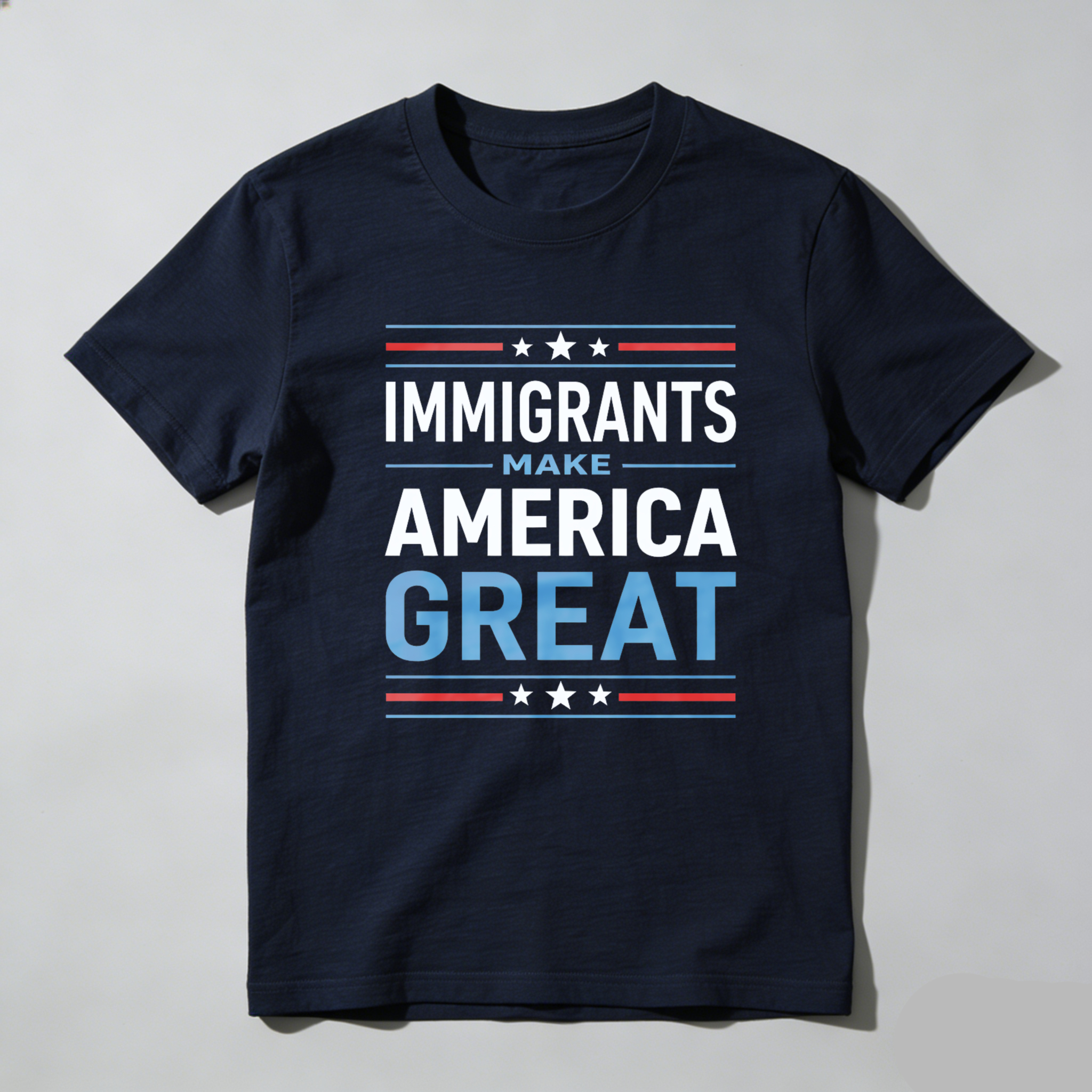 TEECURENTImmigrants Make America Great Patriotic T Shirt For Men And Women American Flag Design Black Cotton Tee-TeeCurent