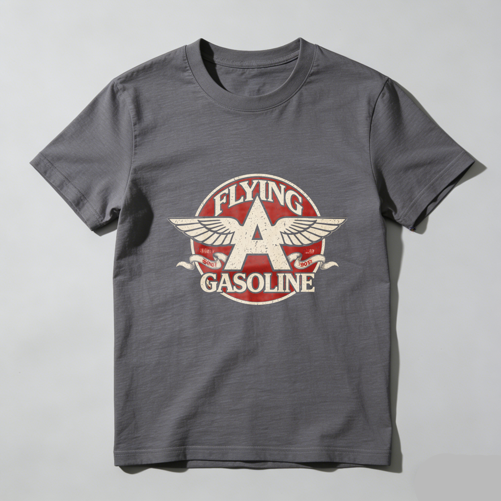 Flying A Gasoline Vintage Logo T Shirt Classic Aviator Design Black Cotton Men Women Unisex Apparel