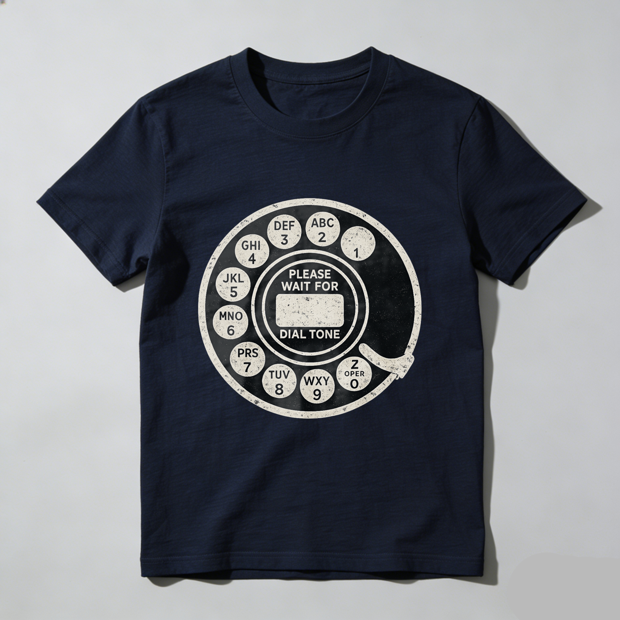 Retro Rotary Phone Dial Tone T-Shirt Made In Usa Vintage Telephone Design Black Cotton Shirt