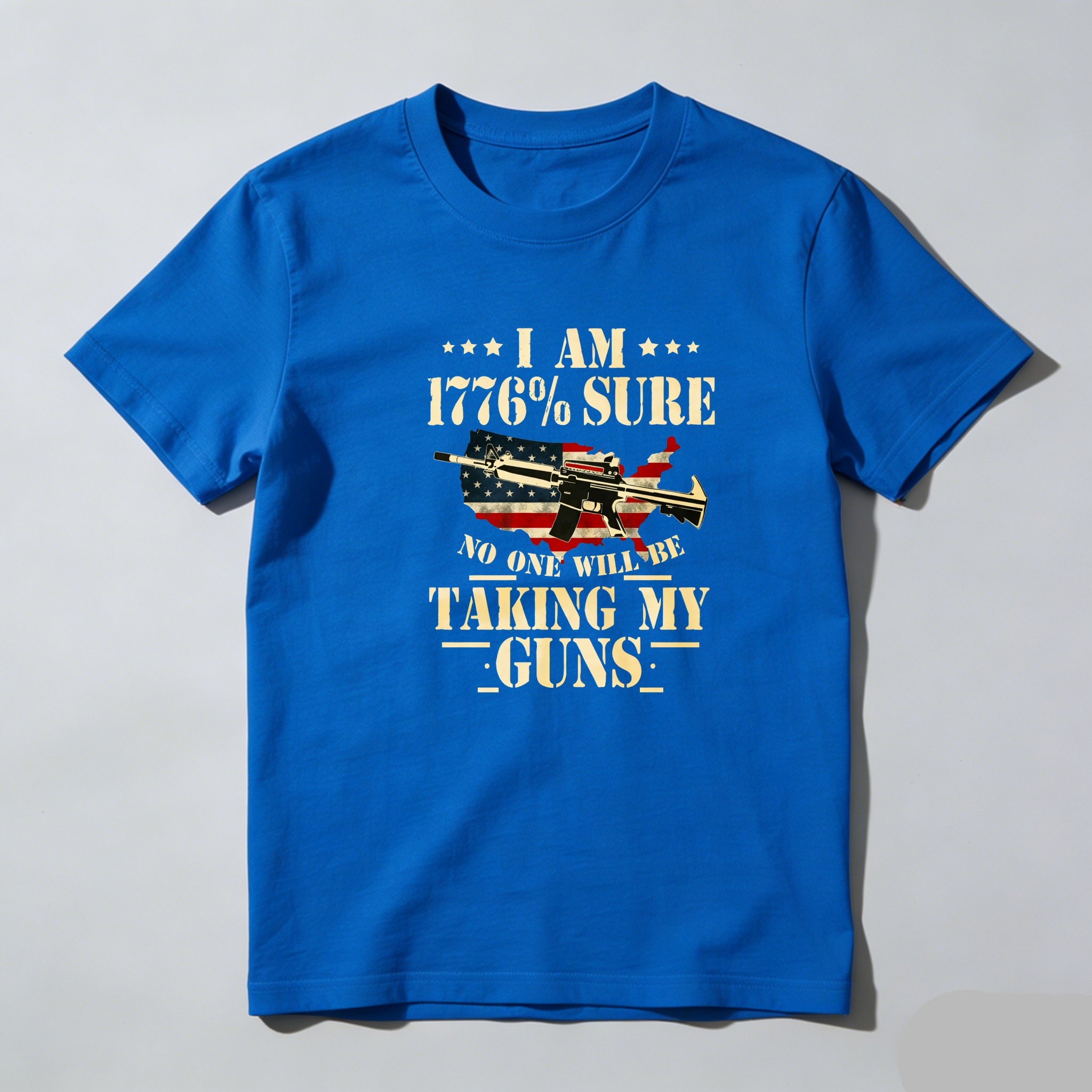 TEECURENT I Am 1776 Percent Sure No One Will Take My Guns Pure Cotton Short Sleeve T Shirt-TeeCurent