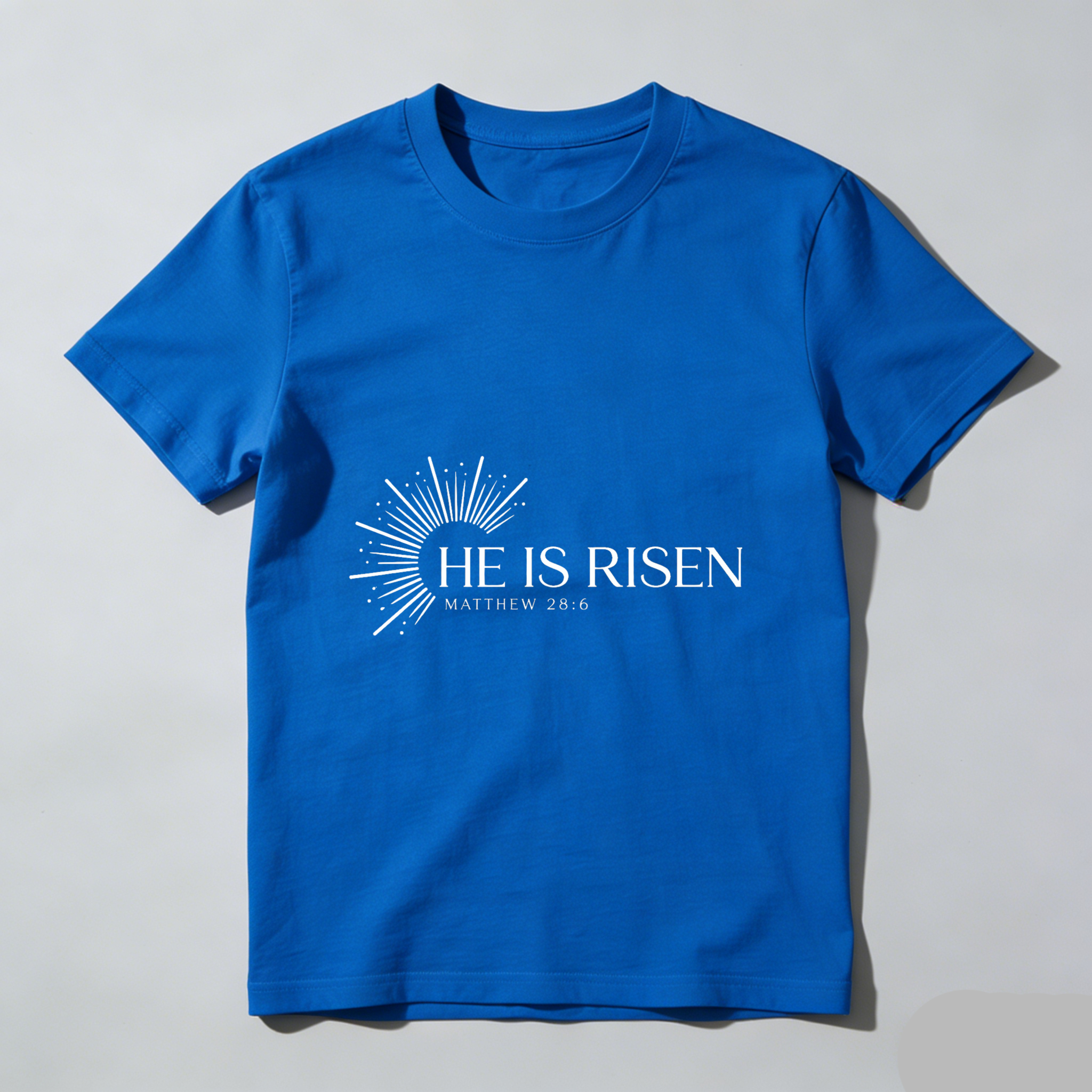 TEECURENT He Is Risen Easter T Shirt Christian Faith Gospel Matthew 28 6 Religious Apparel For Men Women Black Cotton Tee Shirt WOMEN