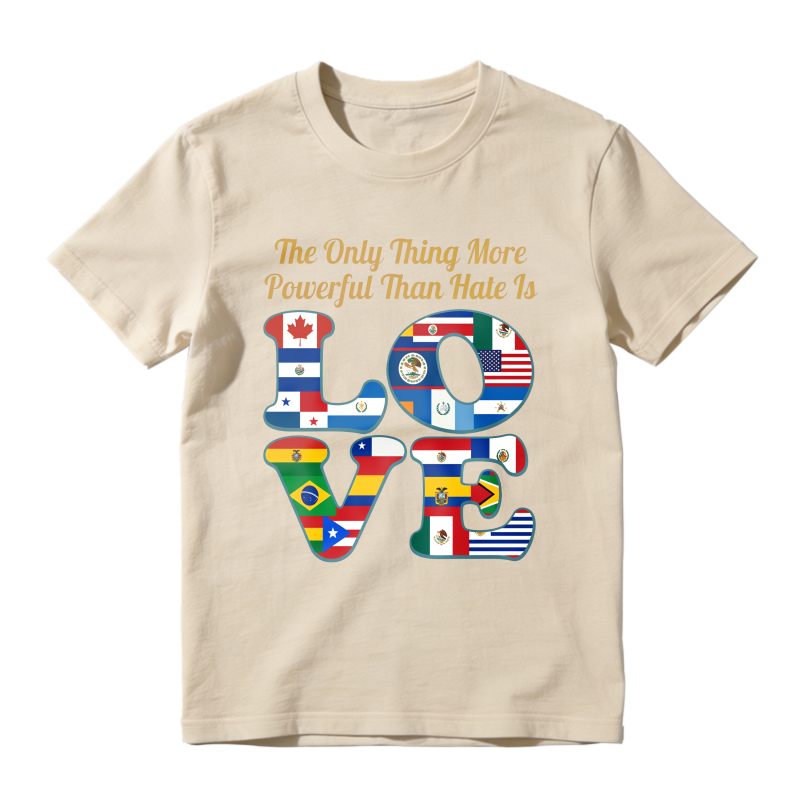 Love With Global Flags And Inspirational Quote Unisex Classic T-shirt