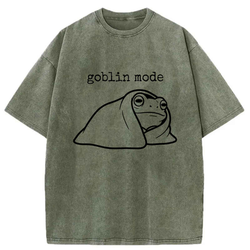 Goblin Mode Frog Outline Print tshirt 100% cotton