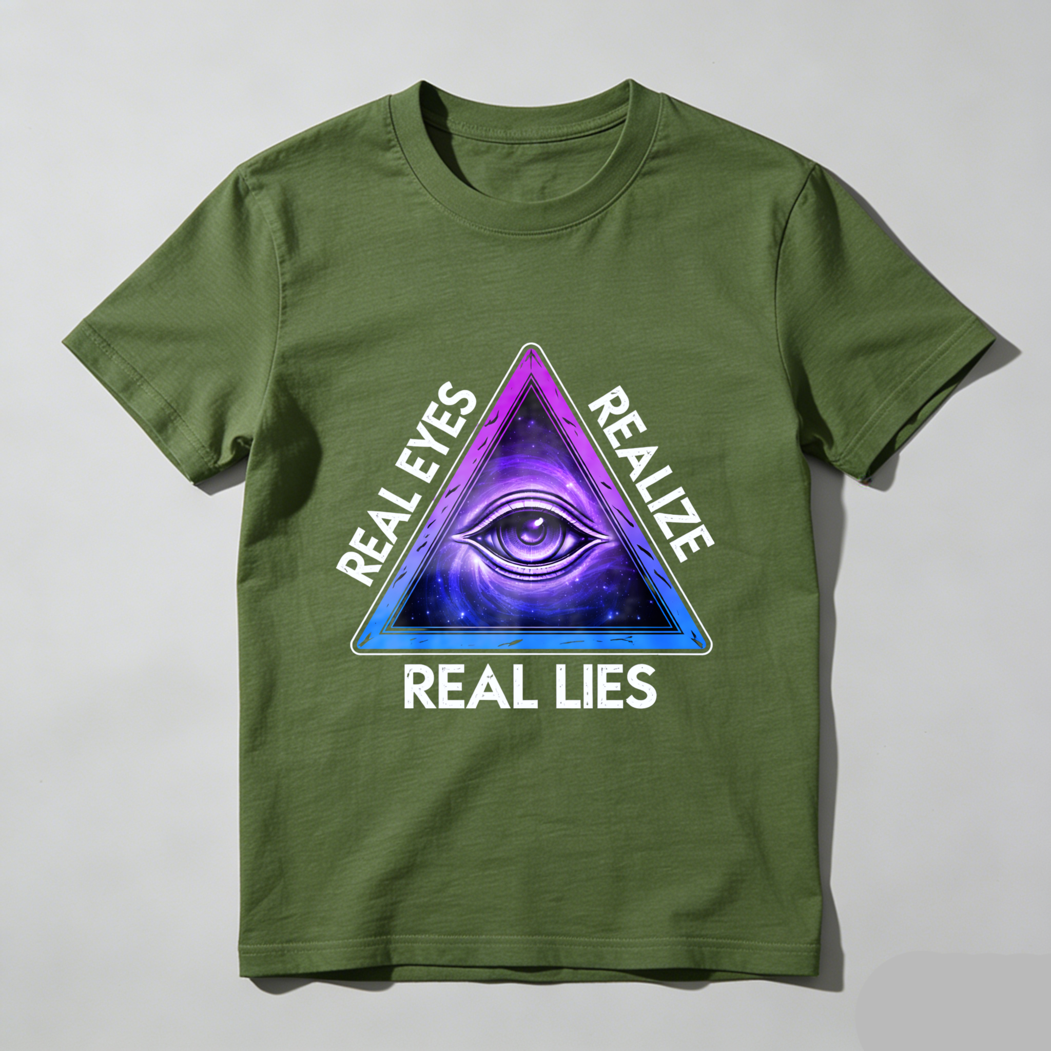TEECURENT  Real Eyes Realize Real Lies Pyramid Eye Design TEECURENT
