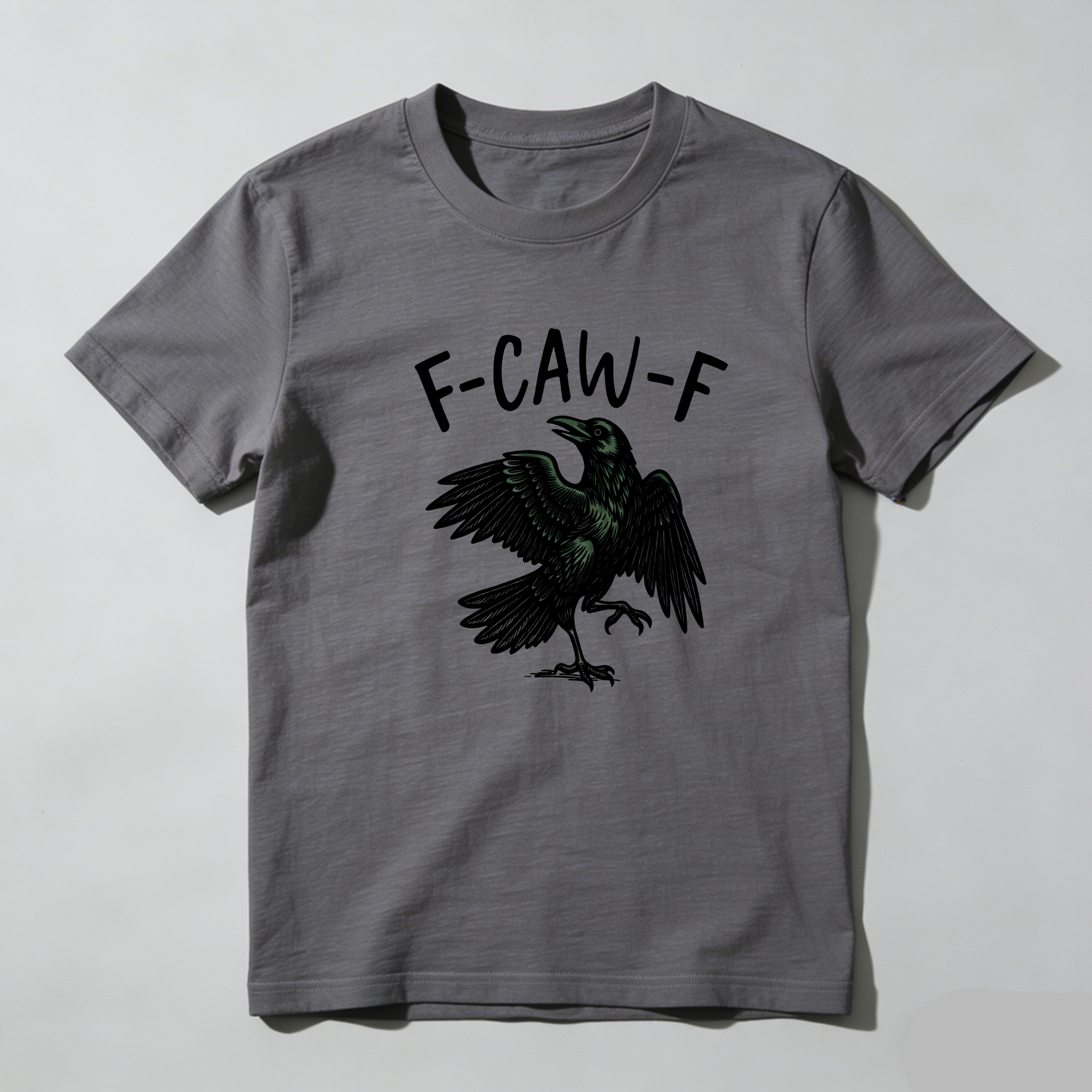 TEECURENT F Caw F Bird Graphic Pure Cotton Short Sleeve T Shirt-TeeCurent
