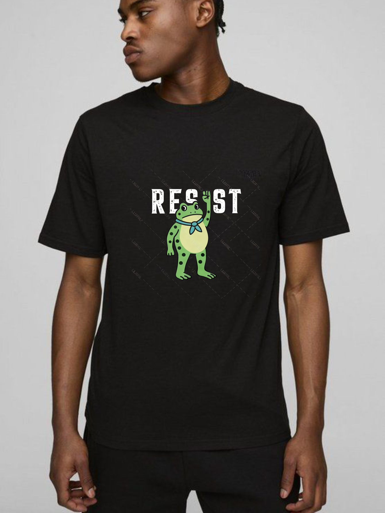 TEECURENT Frog Resist Protest Pure Cotton Short Sleeve T Shirt-TeeCurent