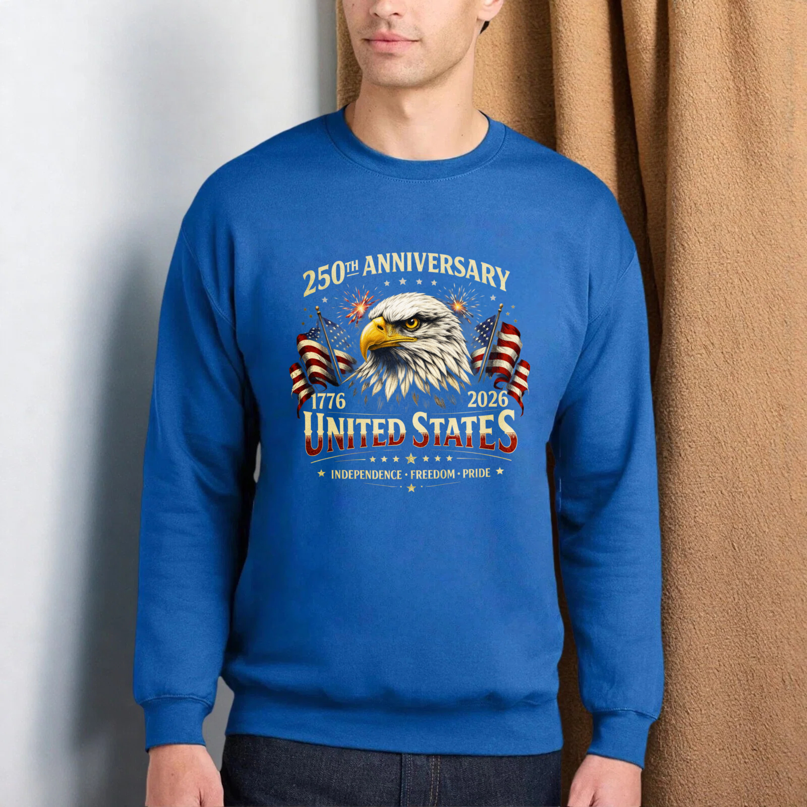 250th Anniversary United States 1776 2026 Independence Freedom Pride Eagle American Flag Sweatshirt