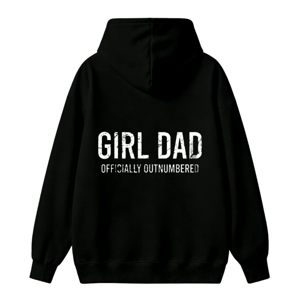 Girl Dad Officially Outnumbered Text Graphic Unisex Classic Hoodie