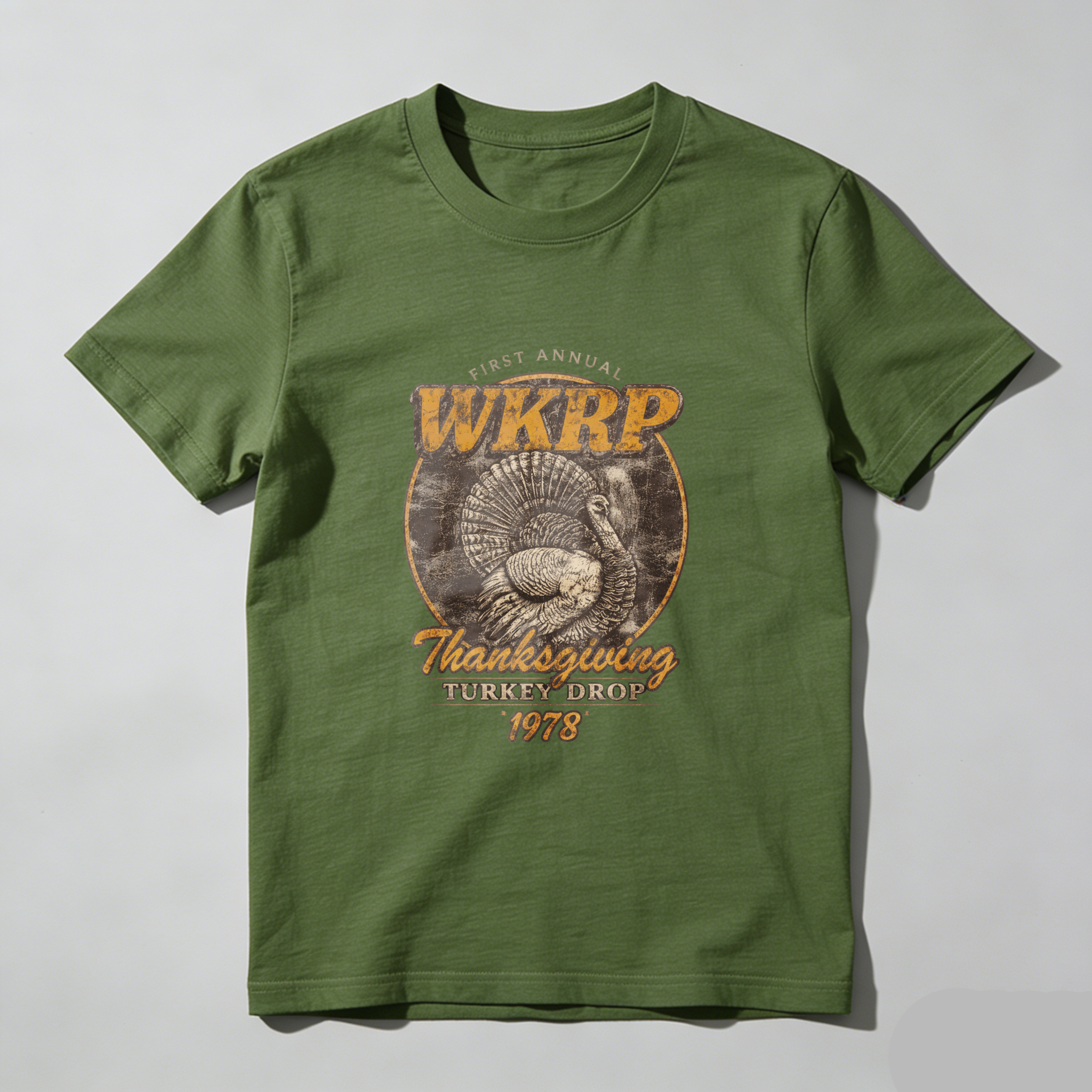 TEECURENT Wkrp First Annual Thanksgiving Turkey Drop 1978 T Shirt
