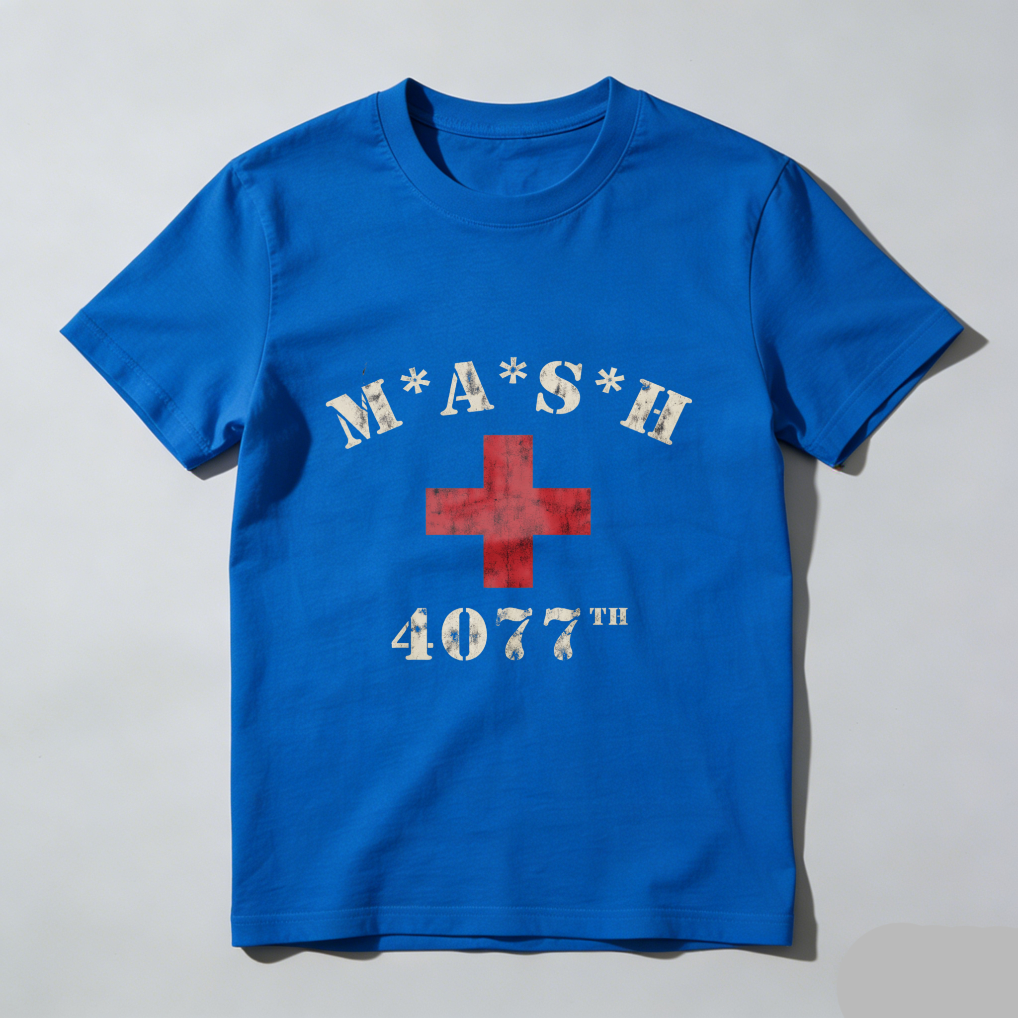 TEECURENT Mash 4077th Military Hospital T-Shirt Black Classic Design Red Cross Emblem Men Women Unisex Apparel