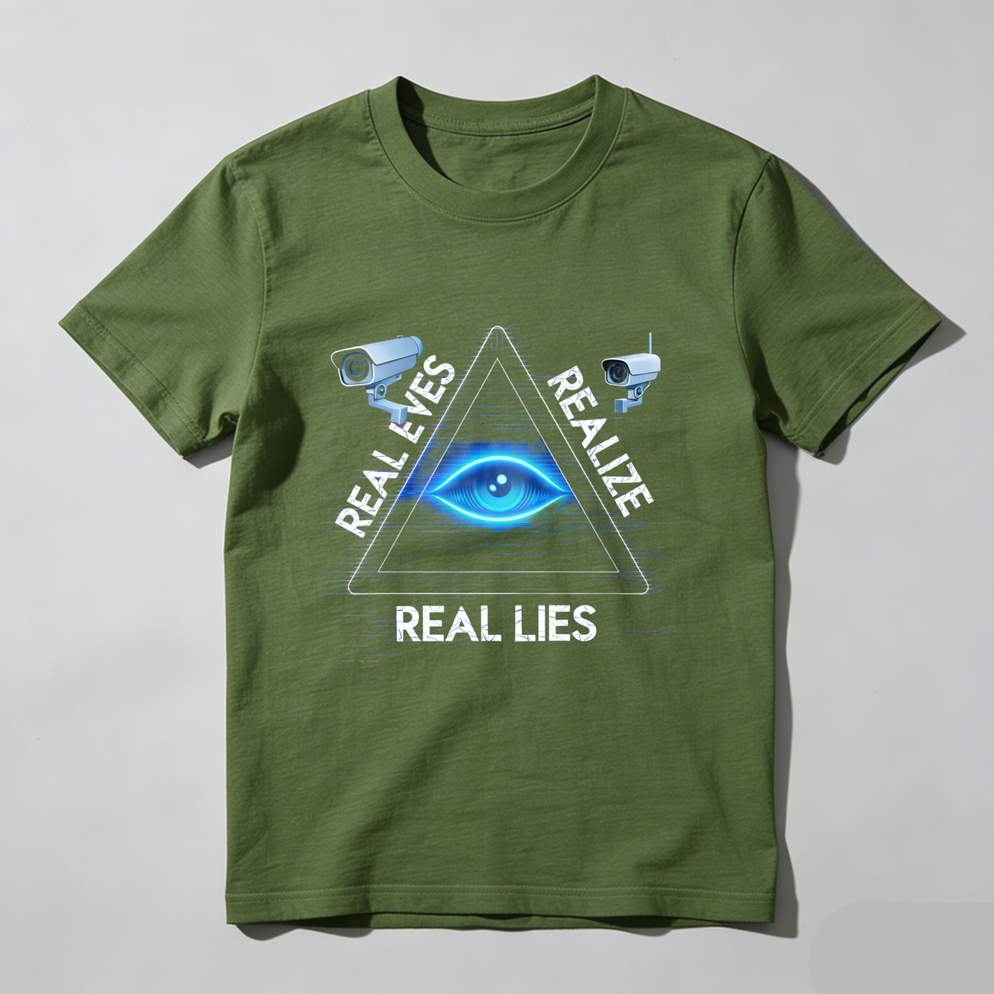 TEECURENT  Real Eyes Realize Real Lies Eye Surveillance Symbol TEECURENT