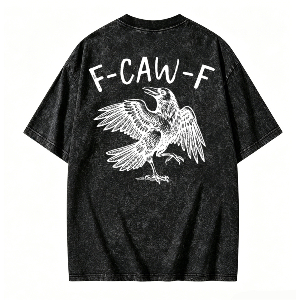 Raven Bird F Caw F Graphic Washed T Shirt
