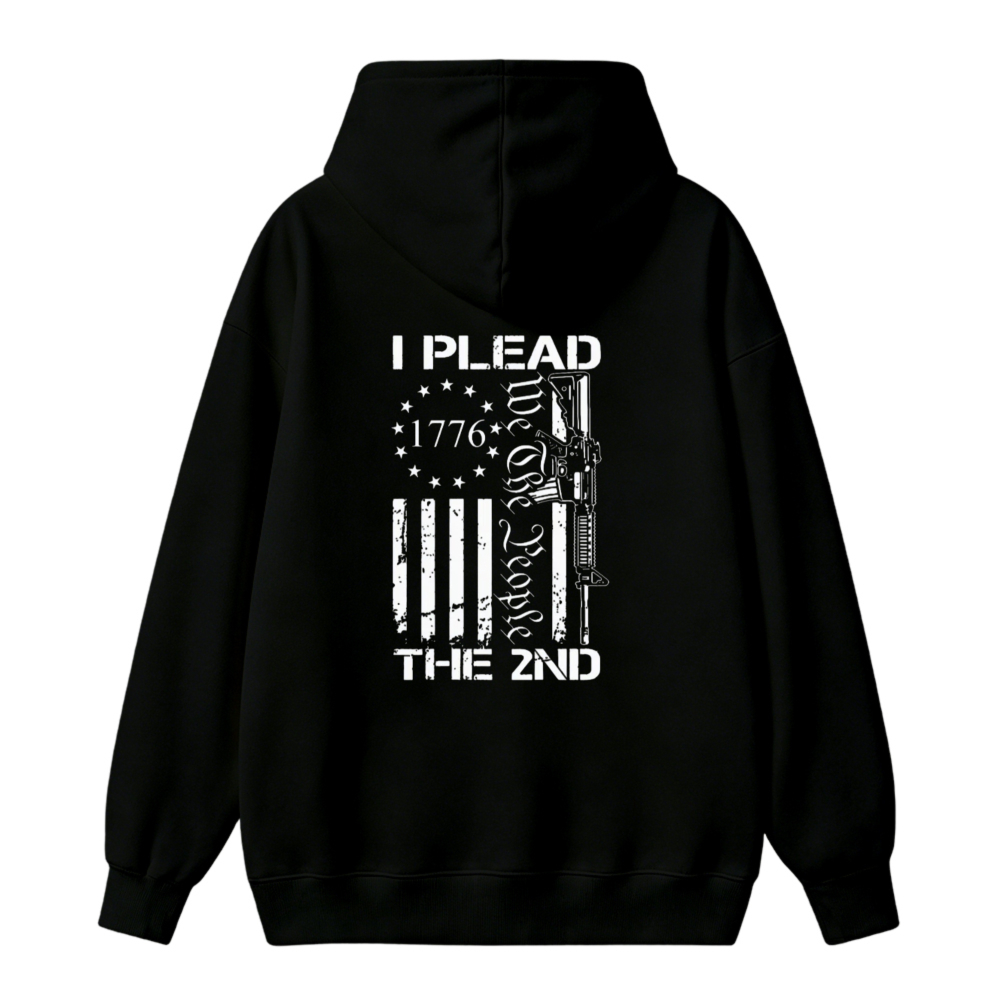 I Plead The 2nd Amendment 1776 Rifle Flag Graphic Unisex Classic Hoodie