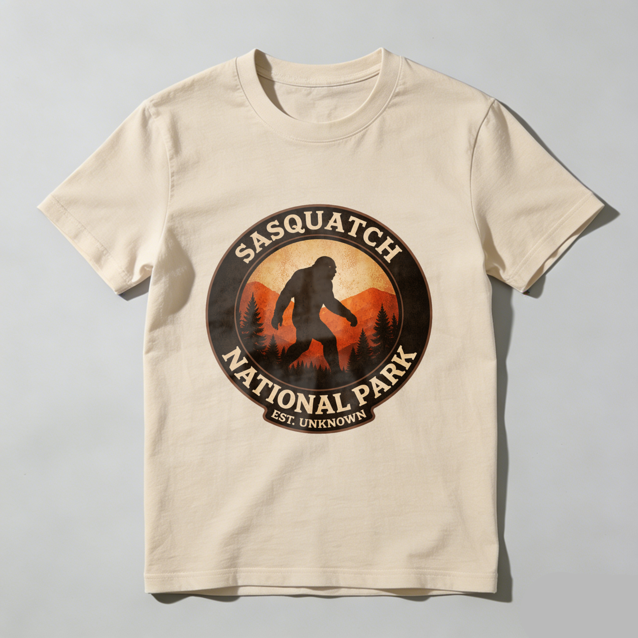 TEECURENT Sasquatch National Park T-Shirt Bigfoot Legend Outdoor Adventure Graphic Tee Unisex Casual Shirt