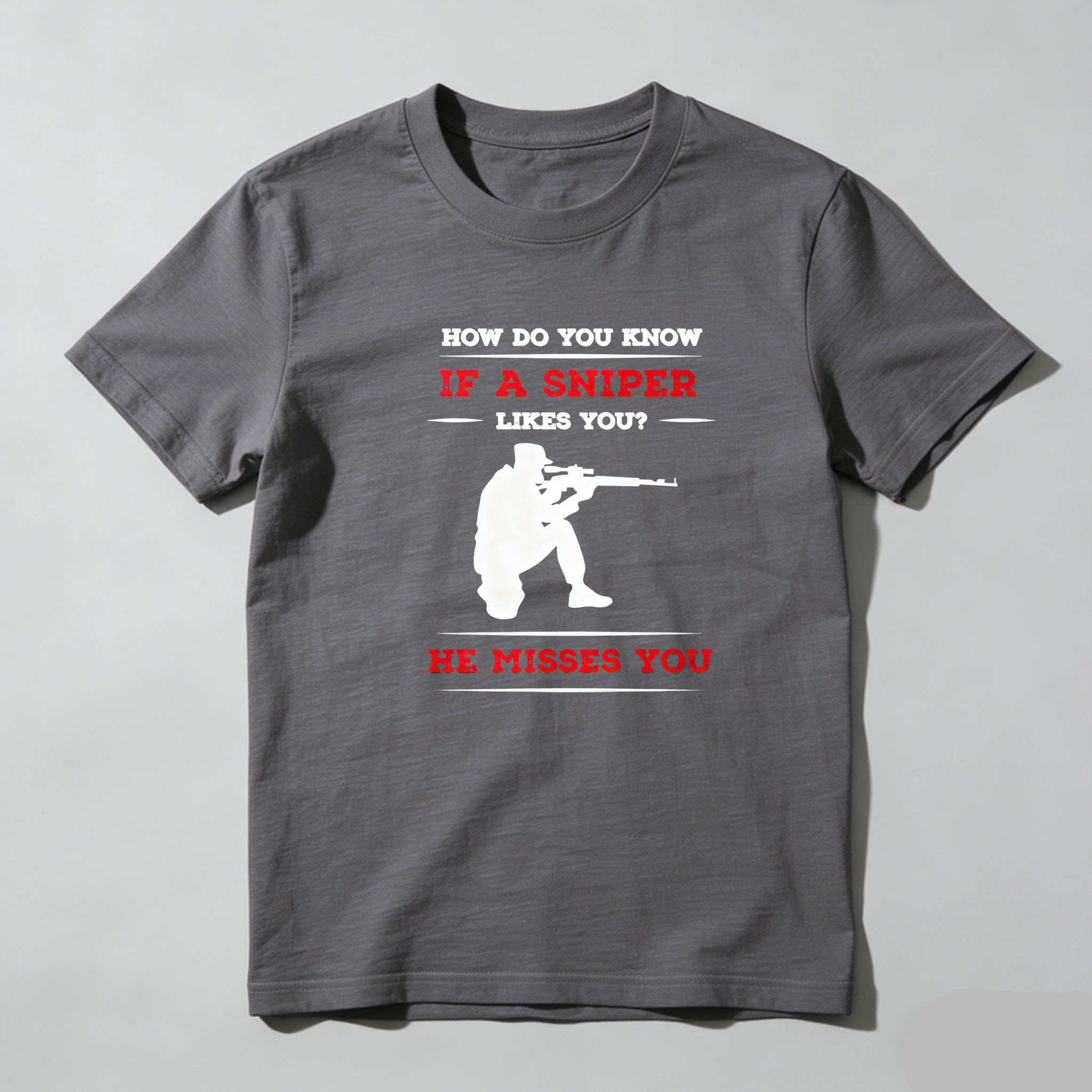 TEECURENT Sniper Misses You Pure Cotton Short Sleeve T Shirt-TeeCurent
