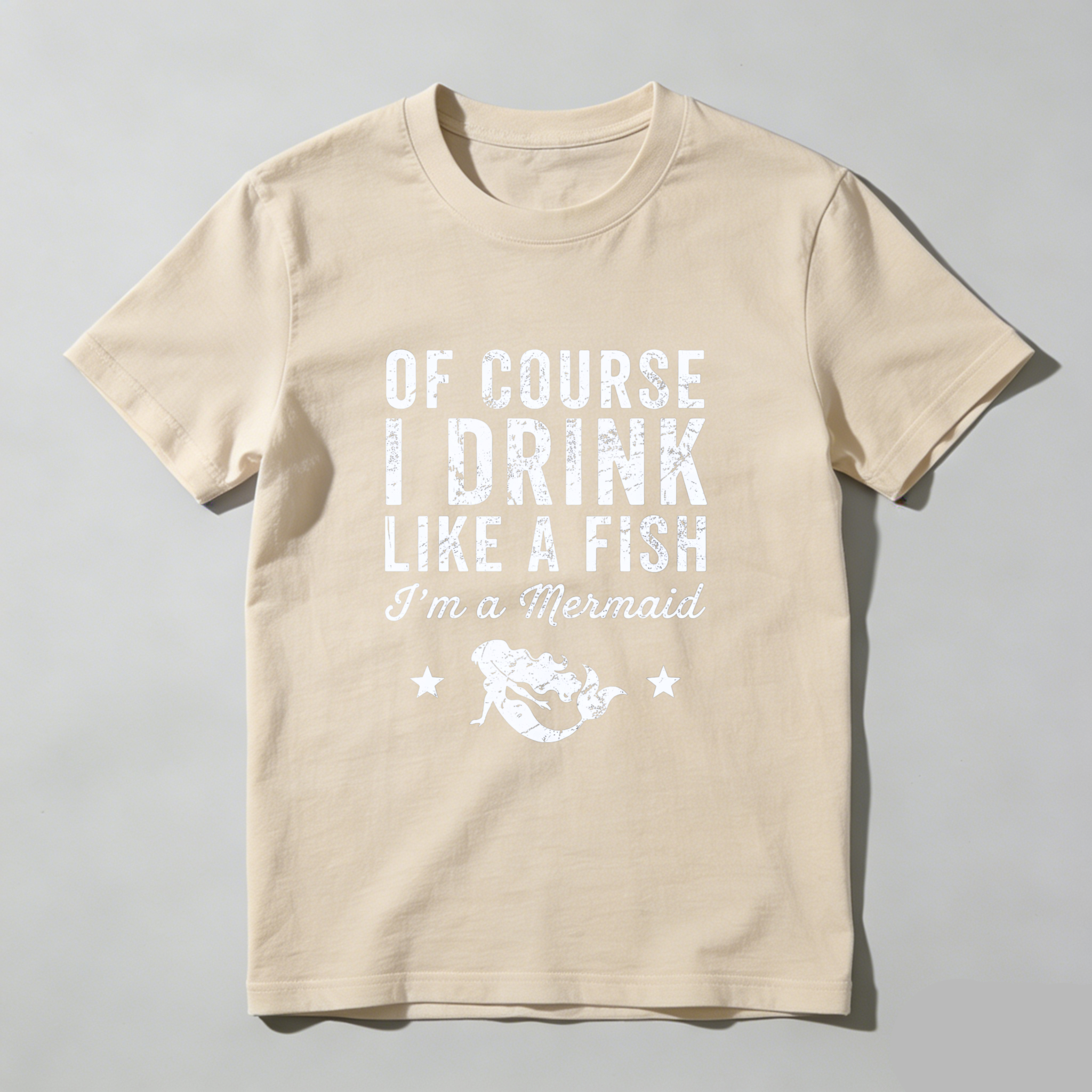 TEECURENT Of Course I Drink Like A Fish Im A Mermaid T Shirt Funny Mermaid Saying Shirt For Women Men Casual Summer Top WOMEN