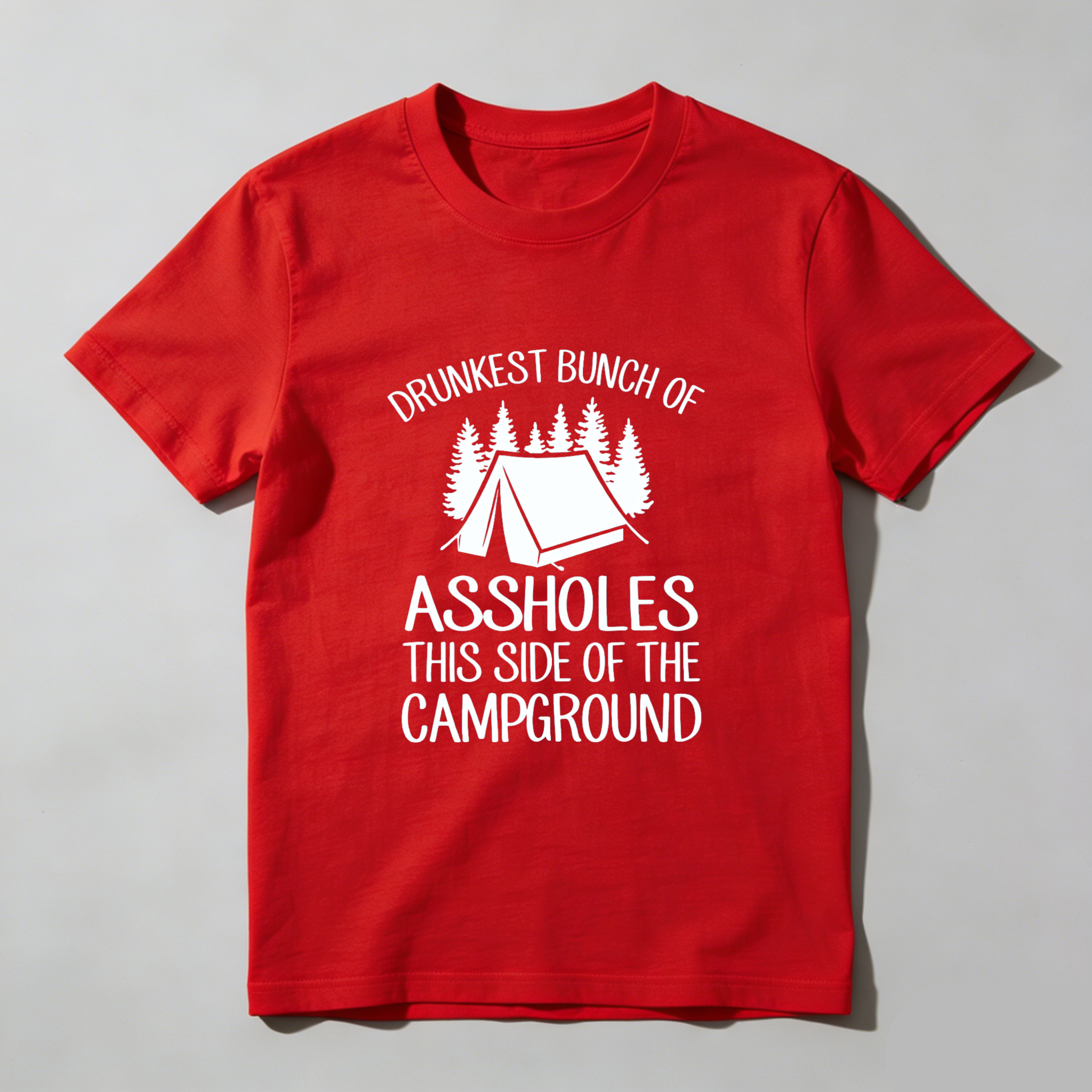 TEECURENT Drunkest Bunch Of Assholes This Side Of The Campground Camping T Shirt Funny Outdoor Adventure Humor Gift For Men Women WOMEN