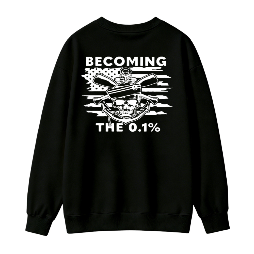 Becoming The 0.1 Percent Skull And Crossed Oars Graphic Sweatshirt