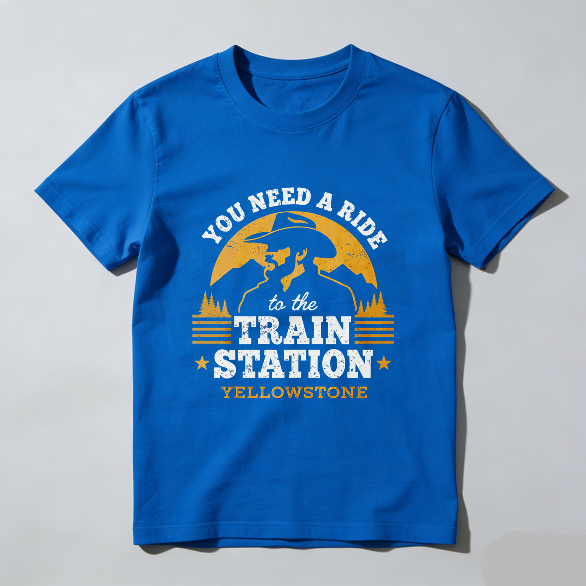 TEECURENT You Need A Ride To The Train Station Yellowstone T Shirt