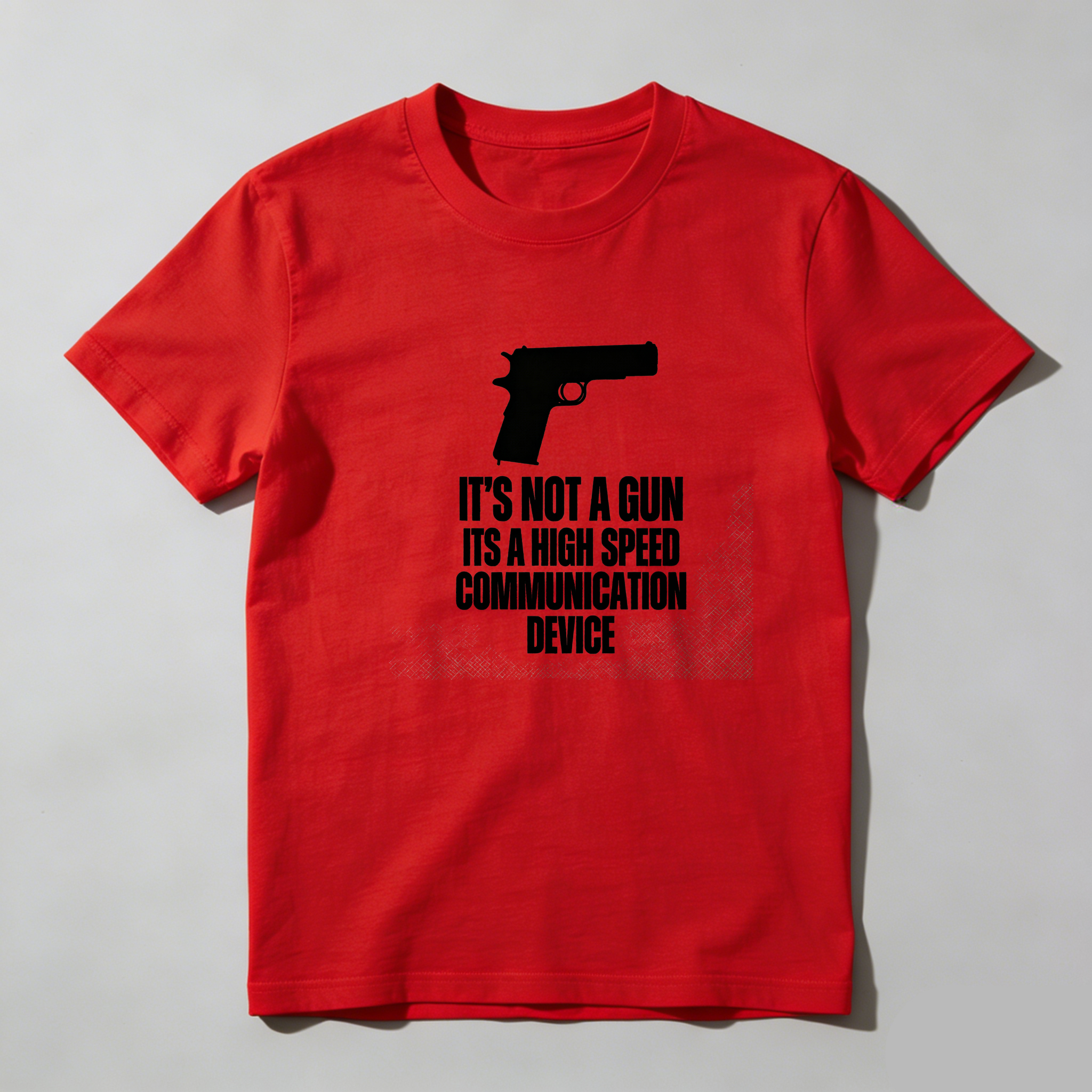 TEECURENT Its Not A Gun Its A High Speed Communication Device Pure Cotton Short Sleeve T-Shirt-TeeCurent