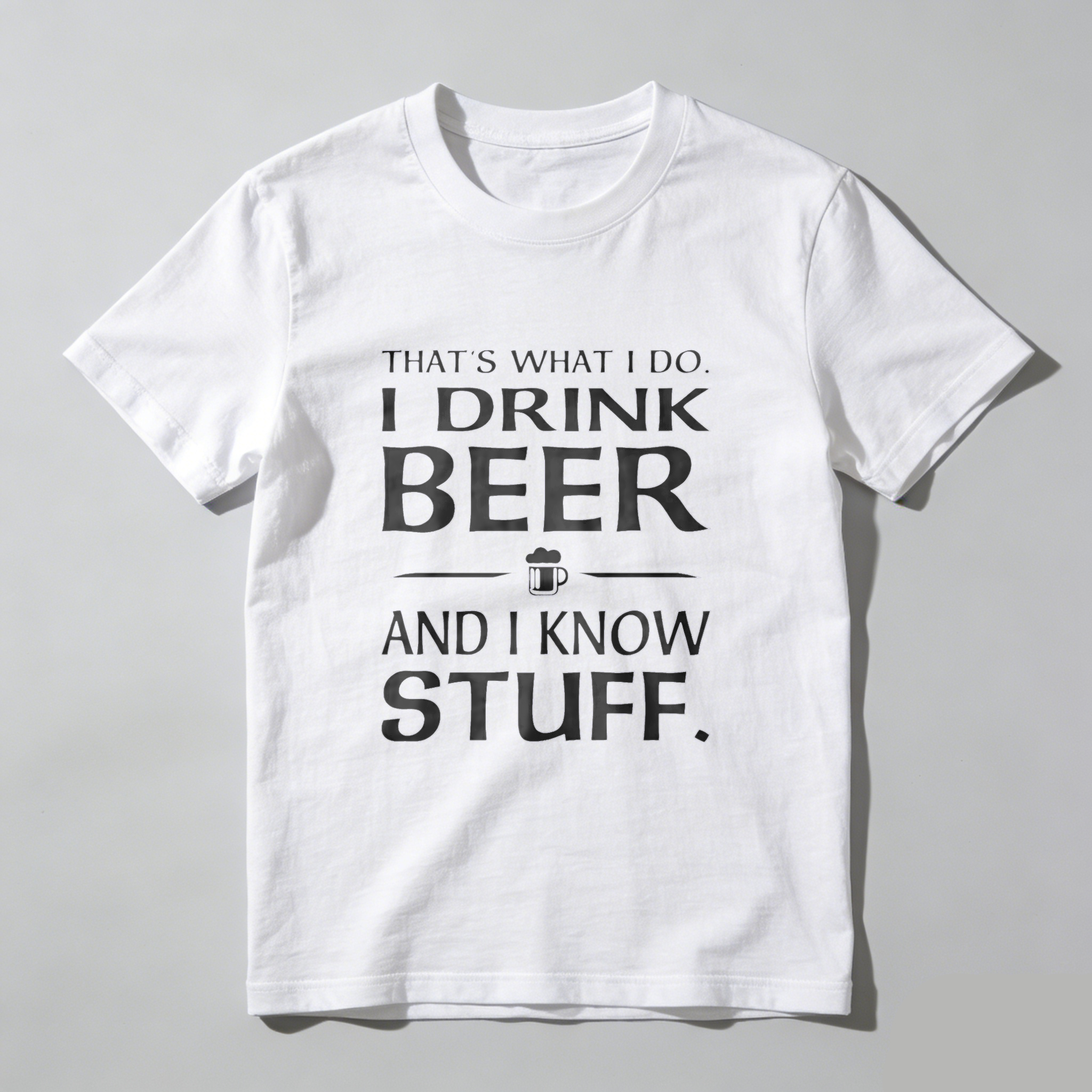 TEECURENT That's What I Do I Drink Beer And I Know Stuff T-Shirt WOMEN