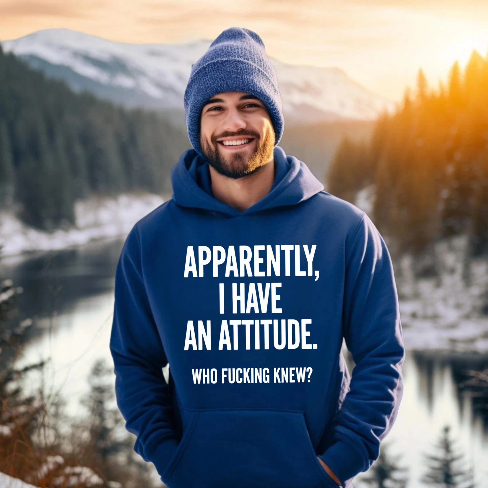 TEECURENT Gildan Apparently I Have An Attitude Who Fucking Knew Hoodie Sweatshirt Black Casual Wear For Men Women Funny Sarcasm Statement Pullover Top