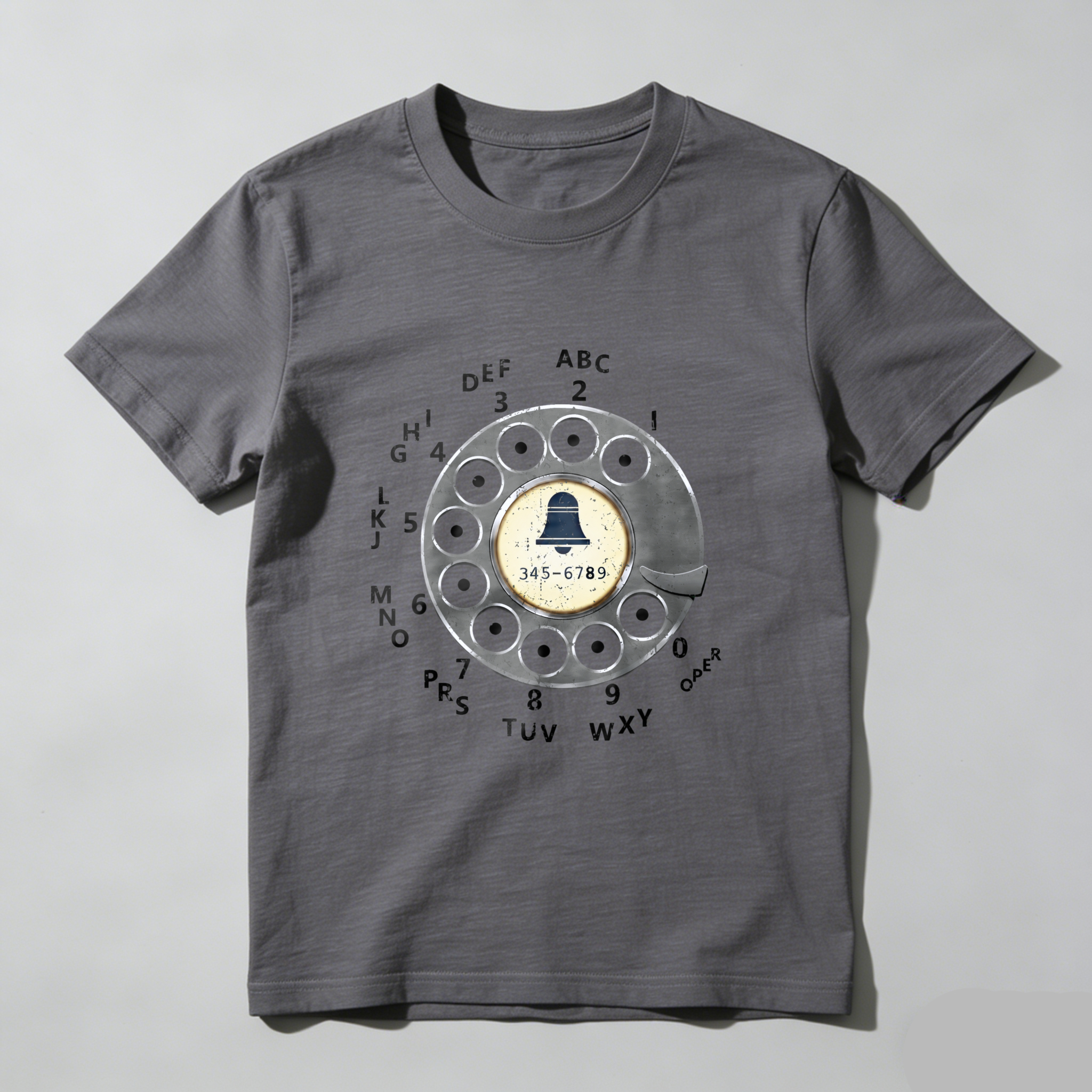 Retro Rotary Phone Dial Design T-Shirt Made In Usa Classic Vintage Telephone Graphic Black Cotton Shirt Unisex Casual Wear