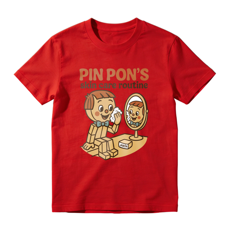 Pin Pons Skin Care Routine Cartoon Character Unisex Classic T-shirt