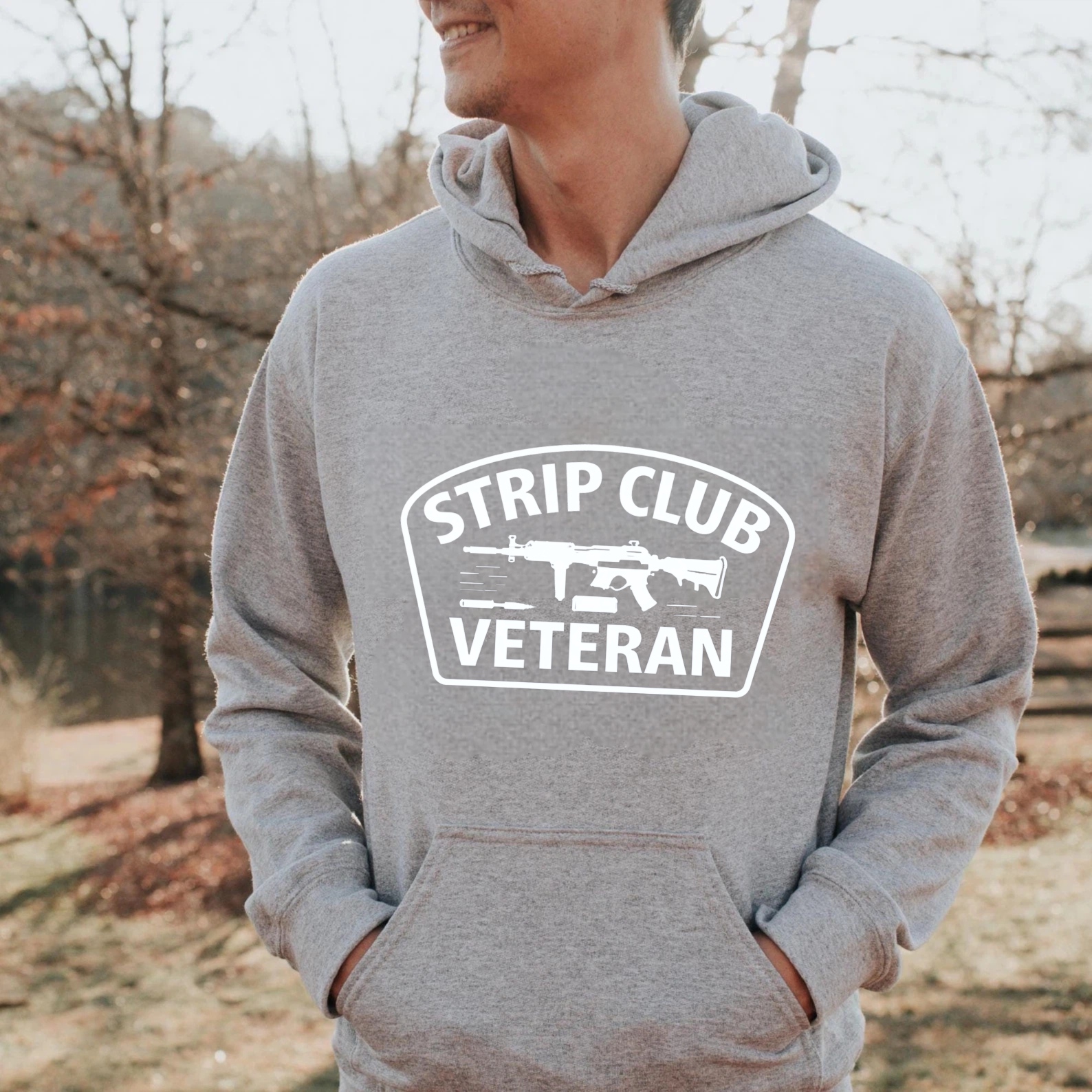 TEECURENT Gildan Strip Club Veteran Hoodie Sweatshirt Black Unisex Pullover With Graphic Design For Men And Women