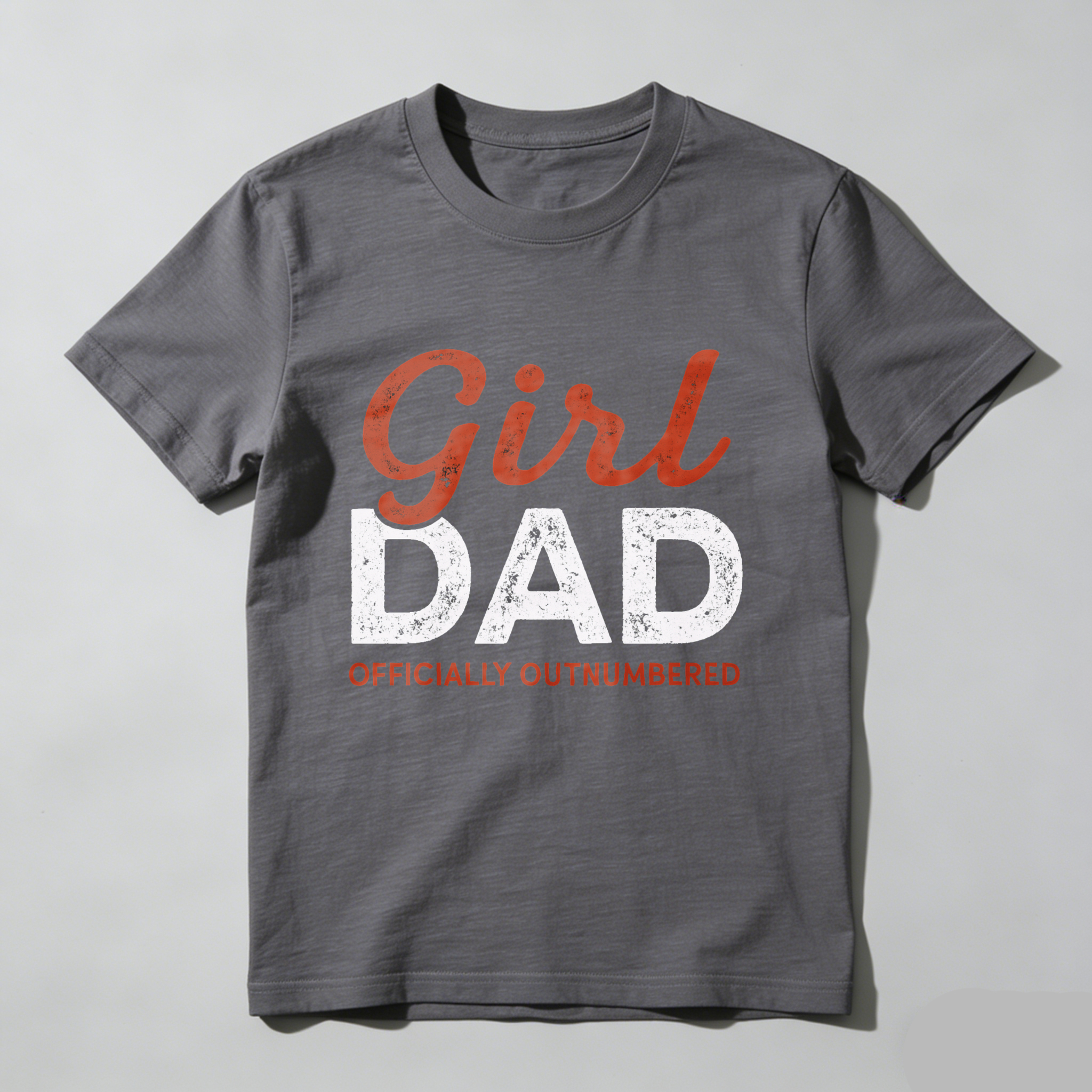 Girl Dad Officially Outnumbered T Shirt For Fathers With Daughters Made In Usa