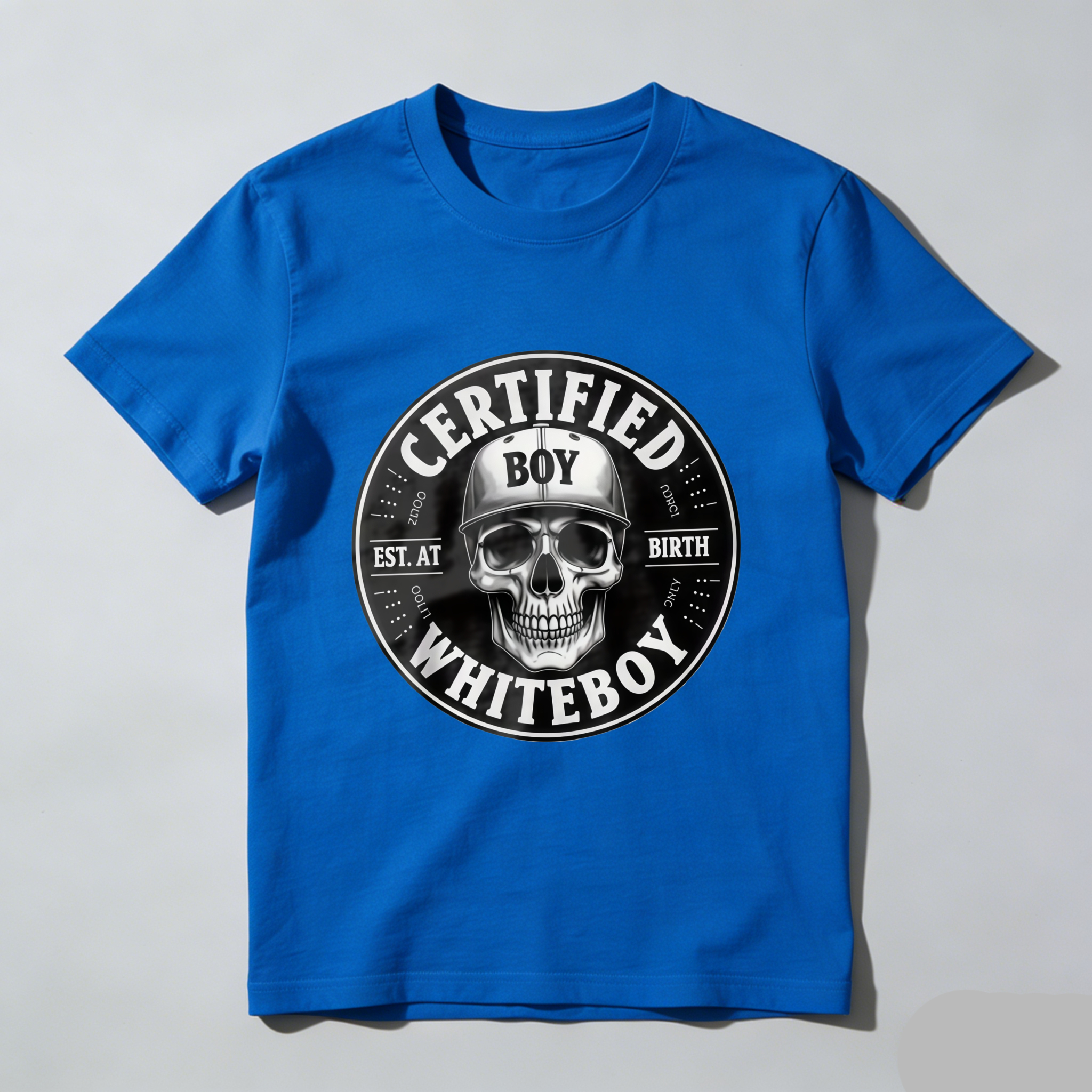 TEECURENT T-SHIRT  Certified Boy Whiteboy Skull Design