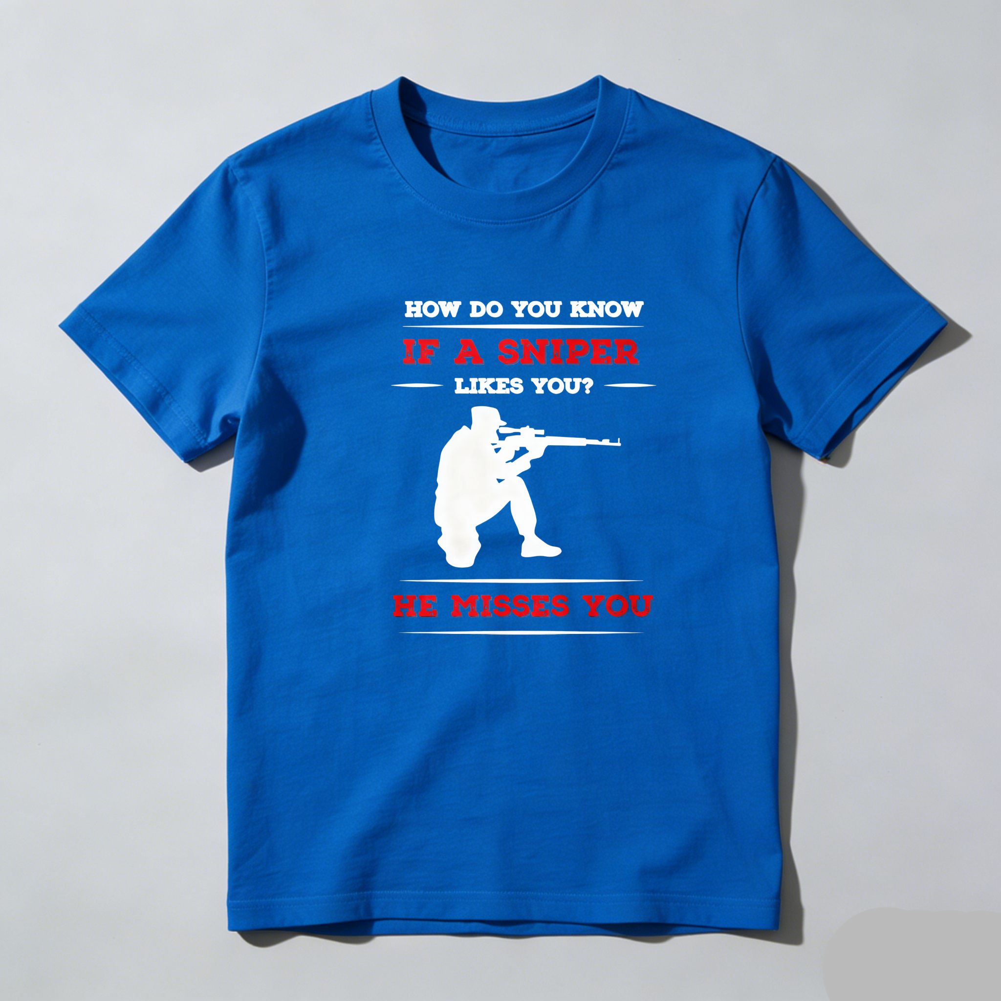 TEECURENT Sniper Misses You Pure Cotton Short Sleeve T Shirt-TeeCurent
