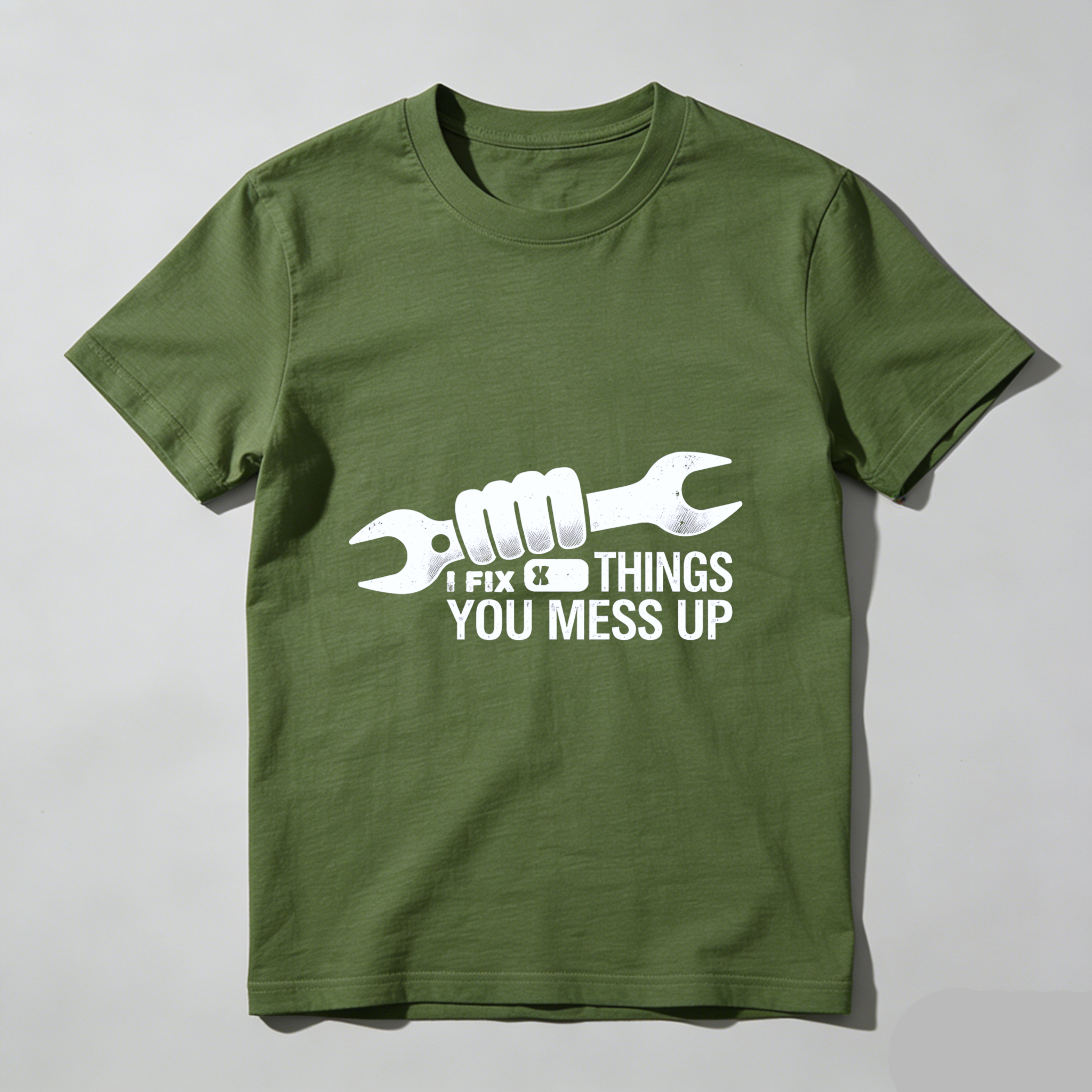 I Fix Things You Mess Up Mechanic T-Shirt With Wrench Graphic For Men And Women