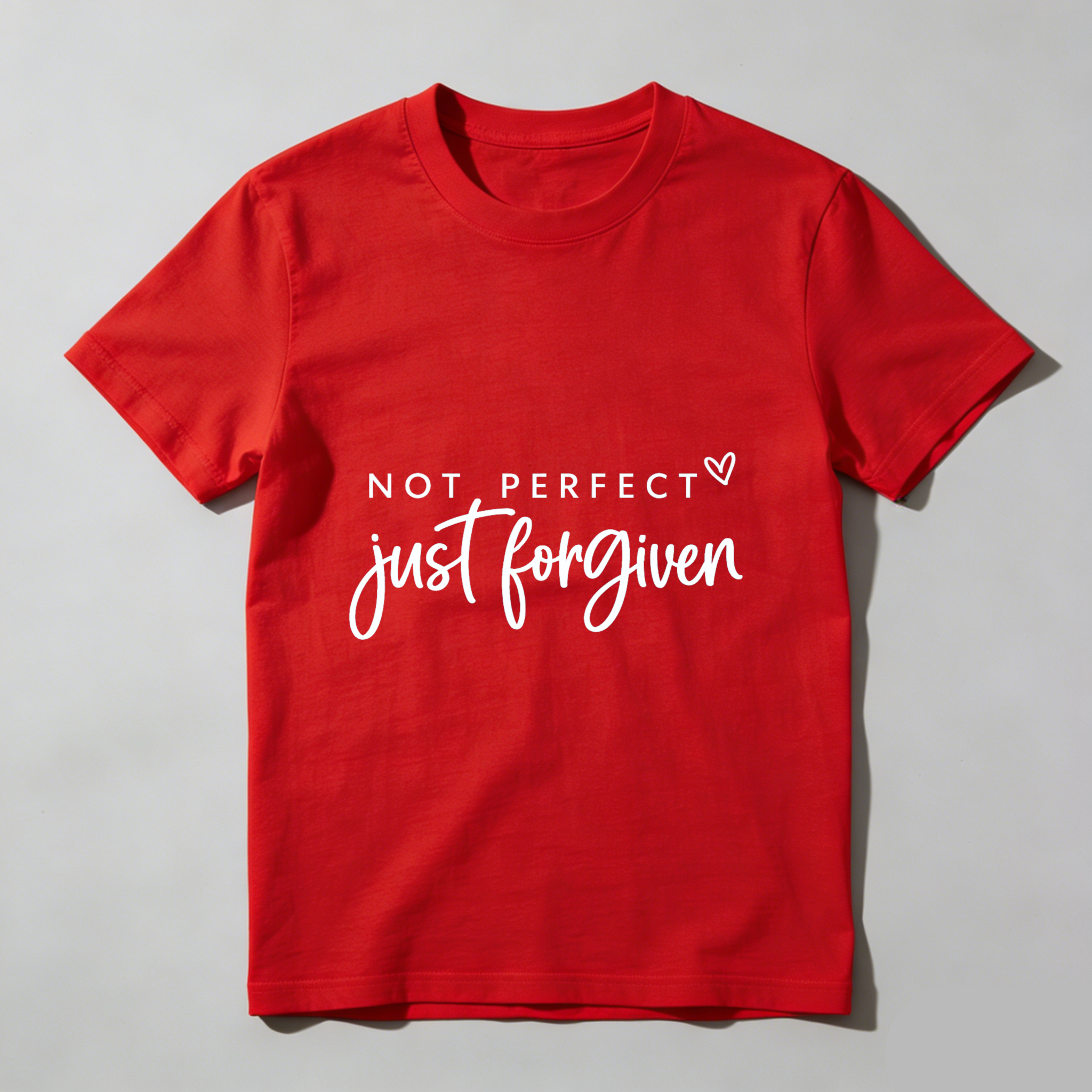 TEECURENT Not Perfect Just Forgiven Christian T Shirt Faith Inspired Religious Message For Women And Men Black Cotton Tee Top WOMEN