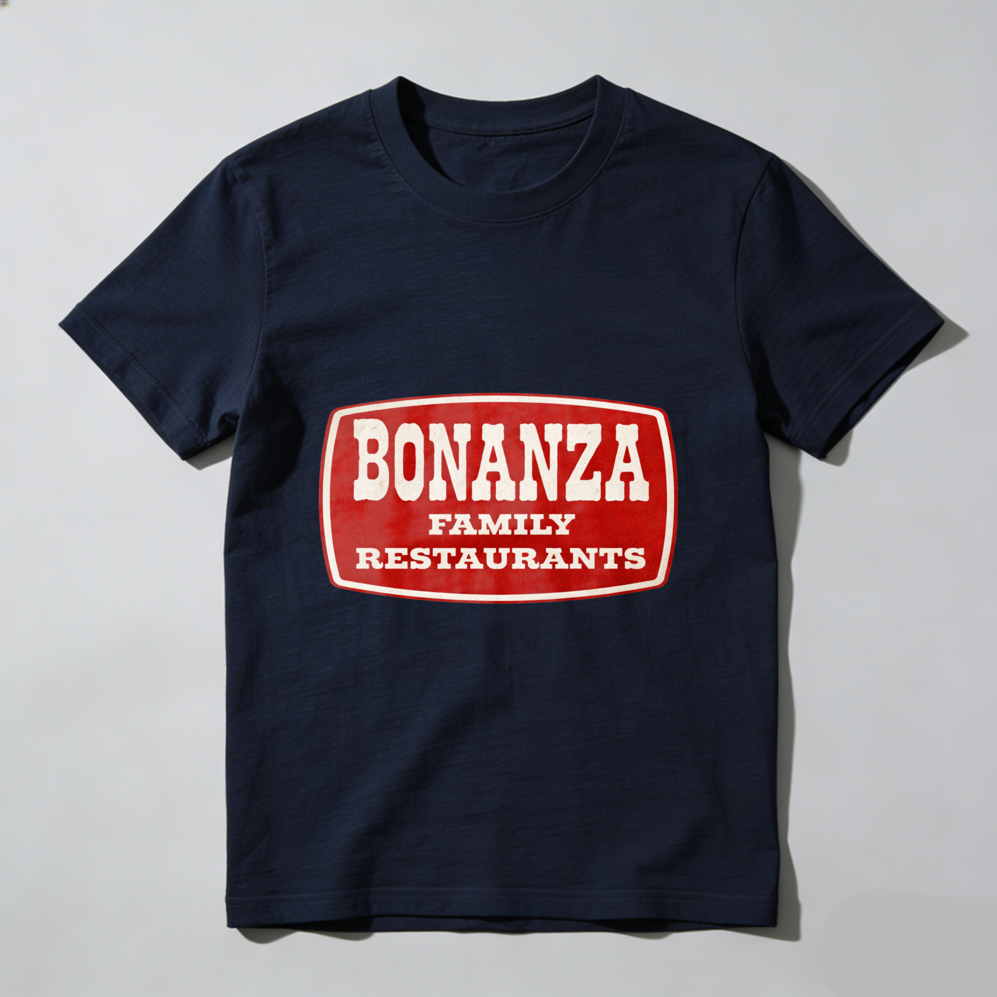 TEECURENT Bonanza Family Restaurants T Shirt Black Classic Logo Design Casual Wear