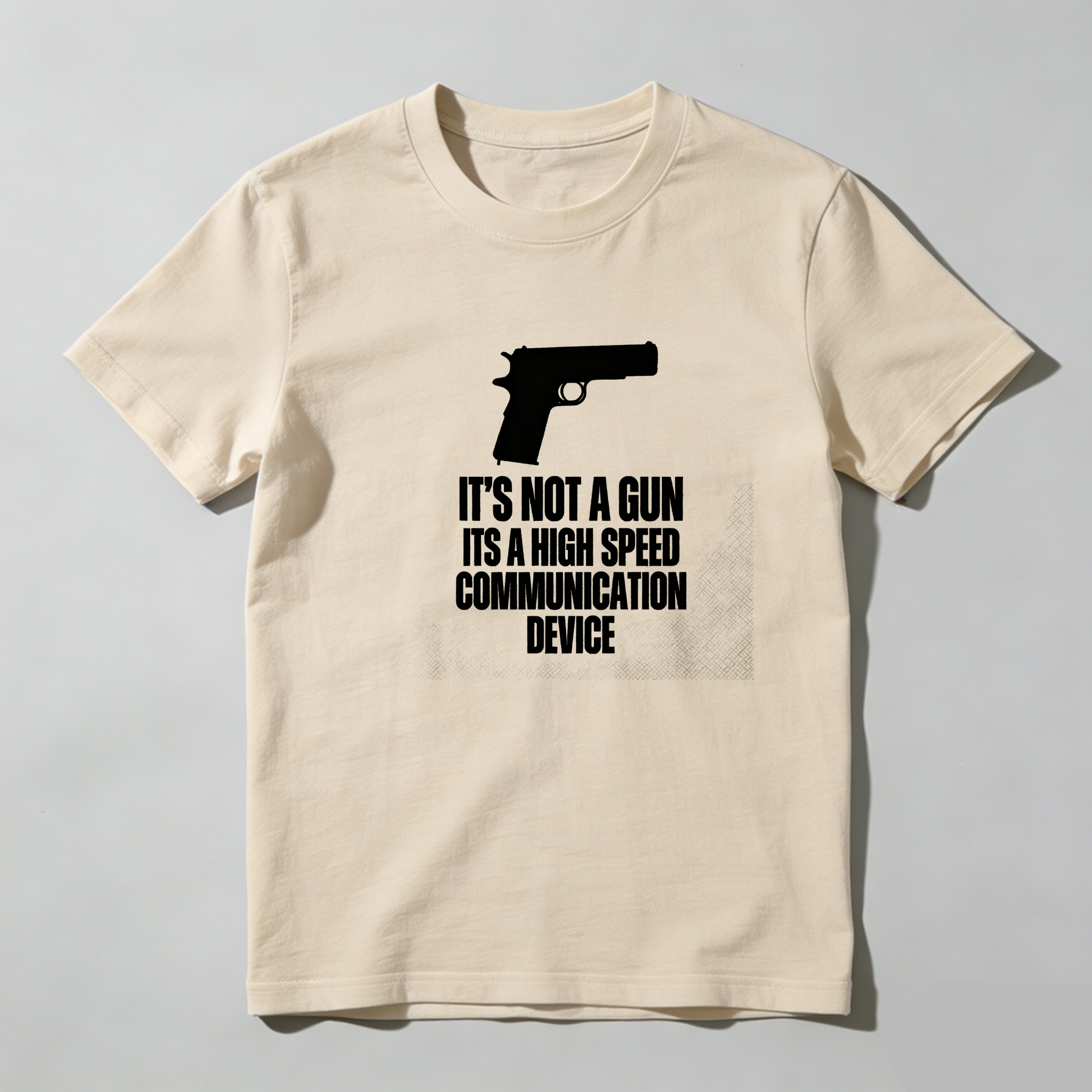 TEECURENT Its Not A Gun Its A High Speed Communication Device Pure Cotton Short Sleeve T-Shirt-TeeCurent