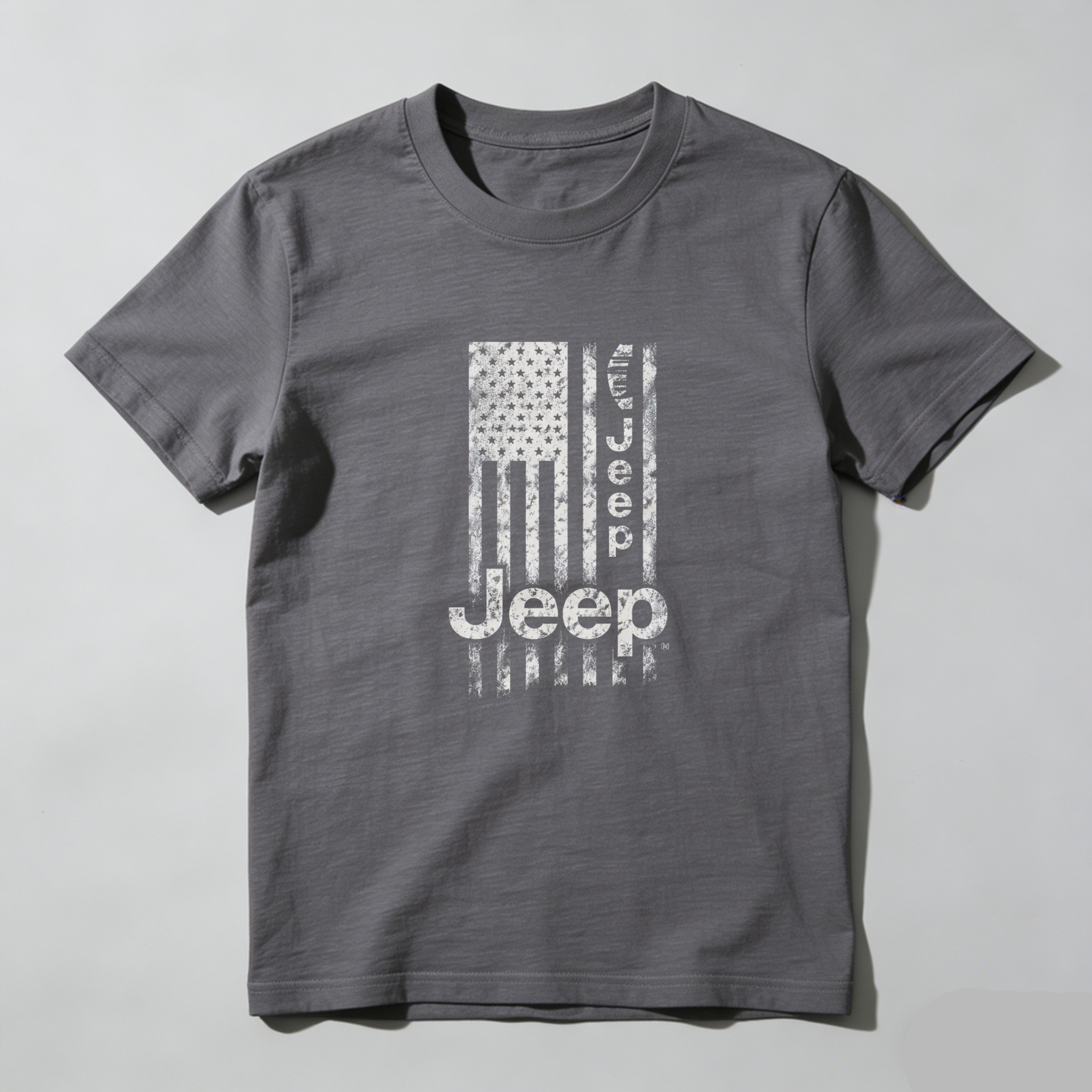 Jeep American Flag T-Shirt Black Men's Casual Graphic Tee With Distressed Usa Design And Jeep Logo For Outdoor Adventure Enthusiasts