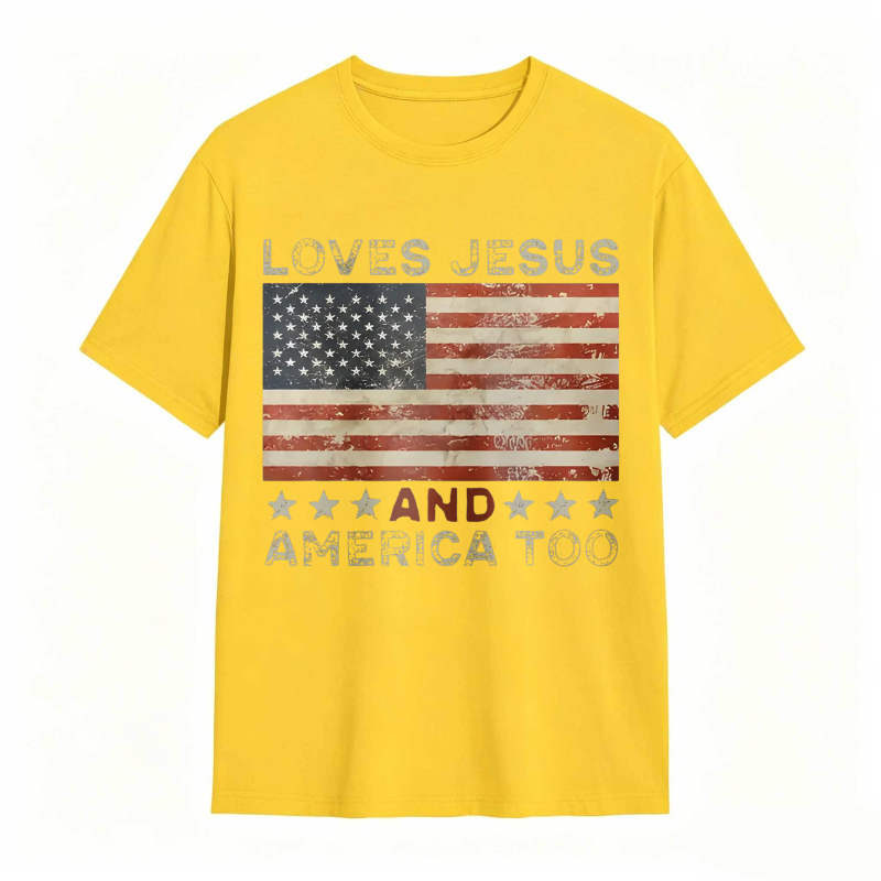 American Flag Print Graphic Tee