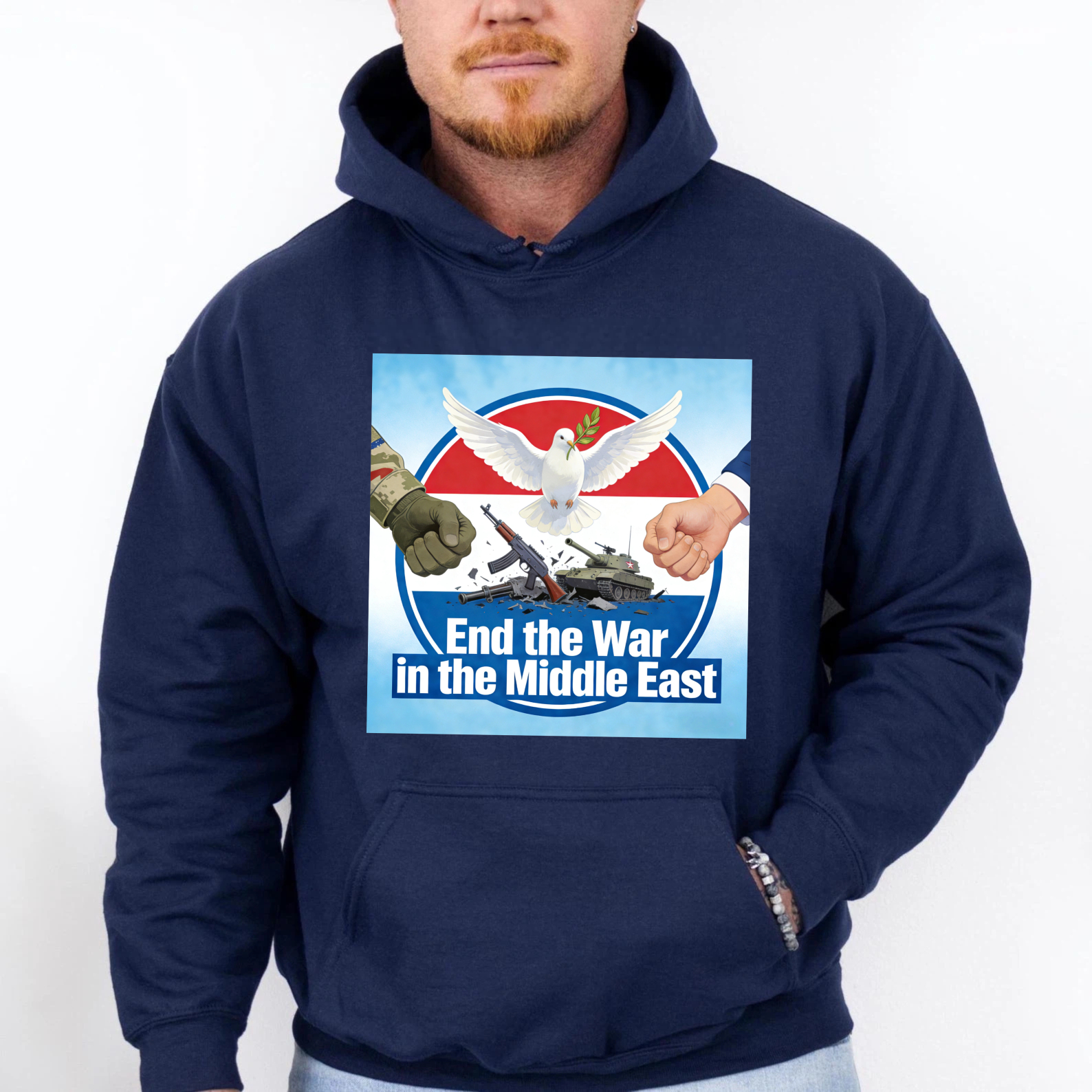 TEECURENT End The War In The Middle East Peace Dove Hoodie With Graphic Design For Peace Advocates And Humanitarian Supporters