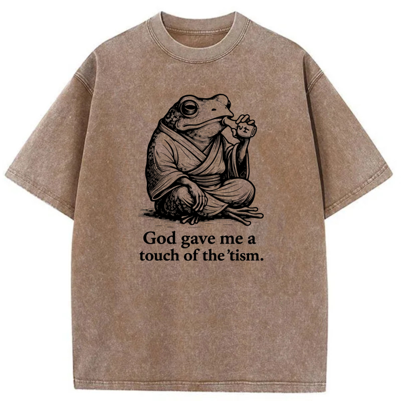 Frog In Meditation Pose With Text tshirt 100% cotton