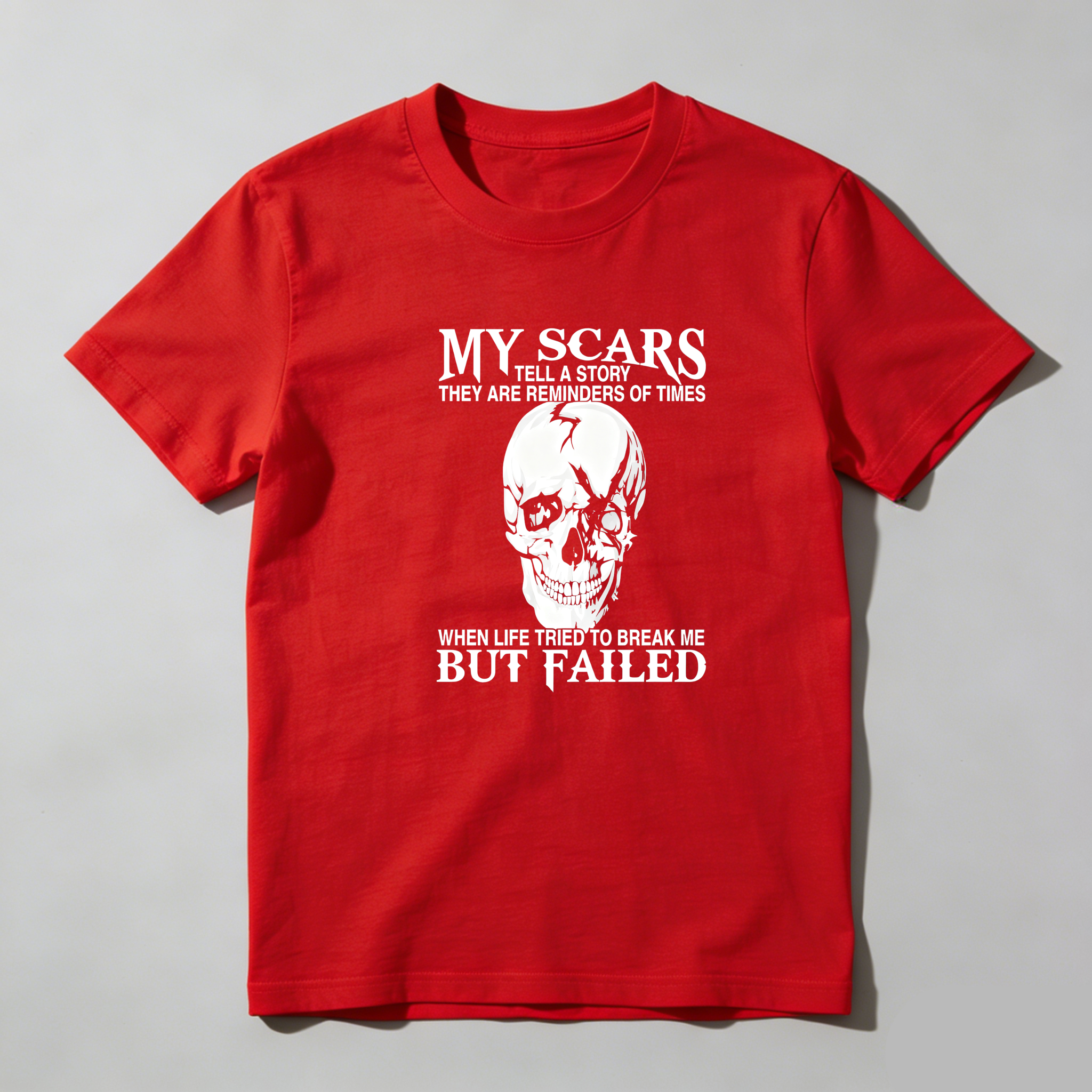 TEECURENT My Scars Tell A Story Pure Cotton Short Sleeve T Shirt-TeeCurent