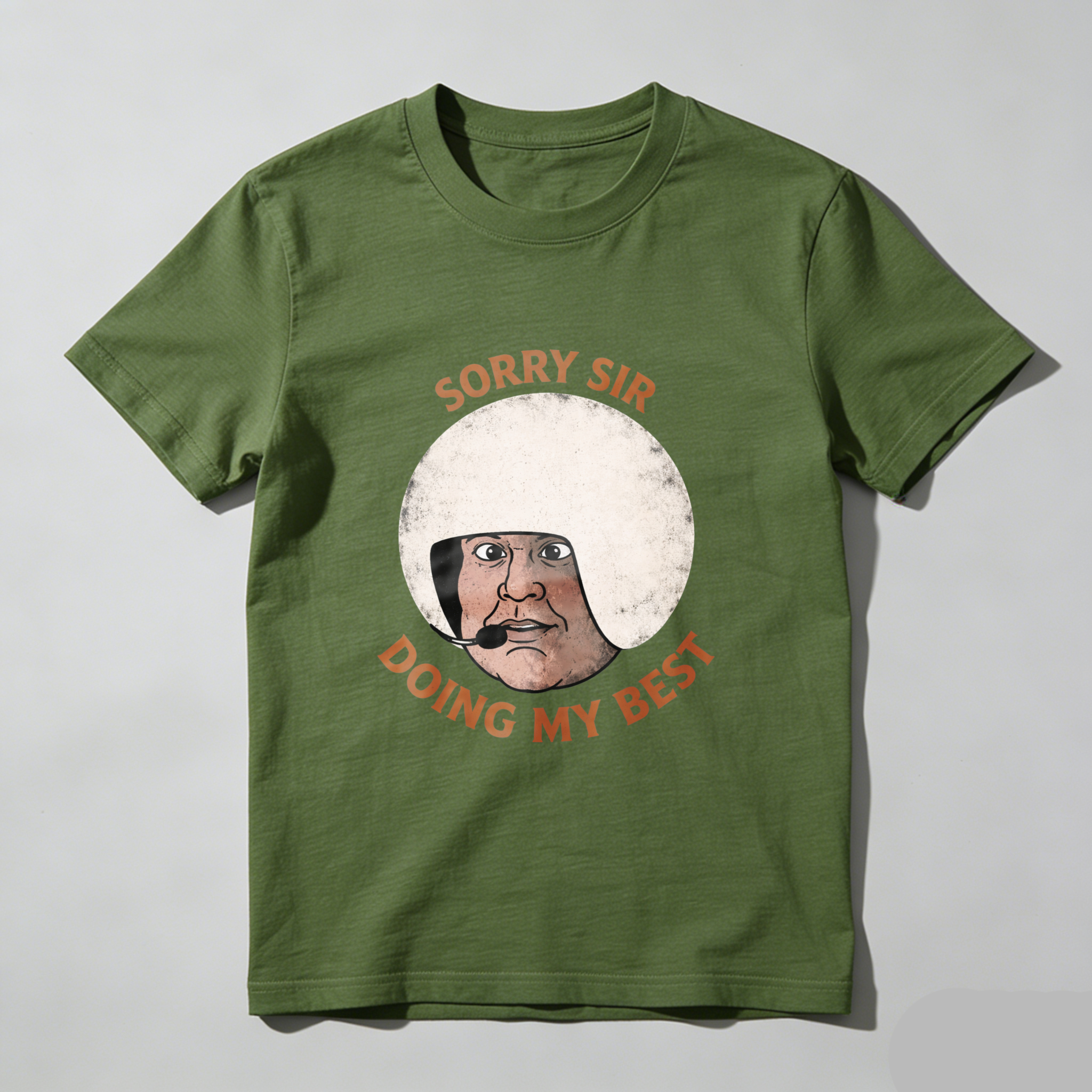 TEECURENT Sorry Sir Doing My Best T-Shirt Funny Humor Shirt With Cartoon Face Design For Men And Women