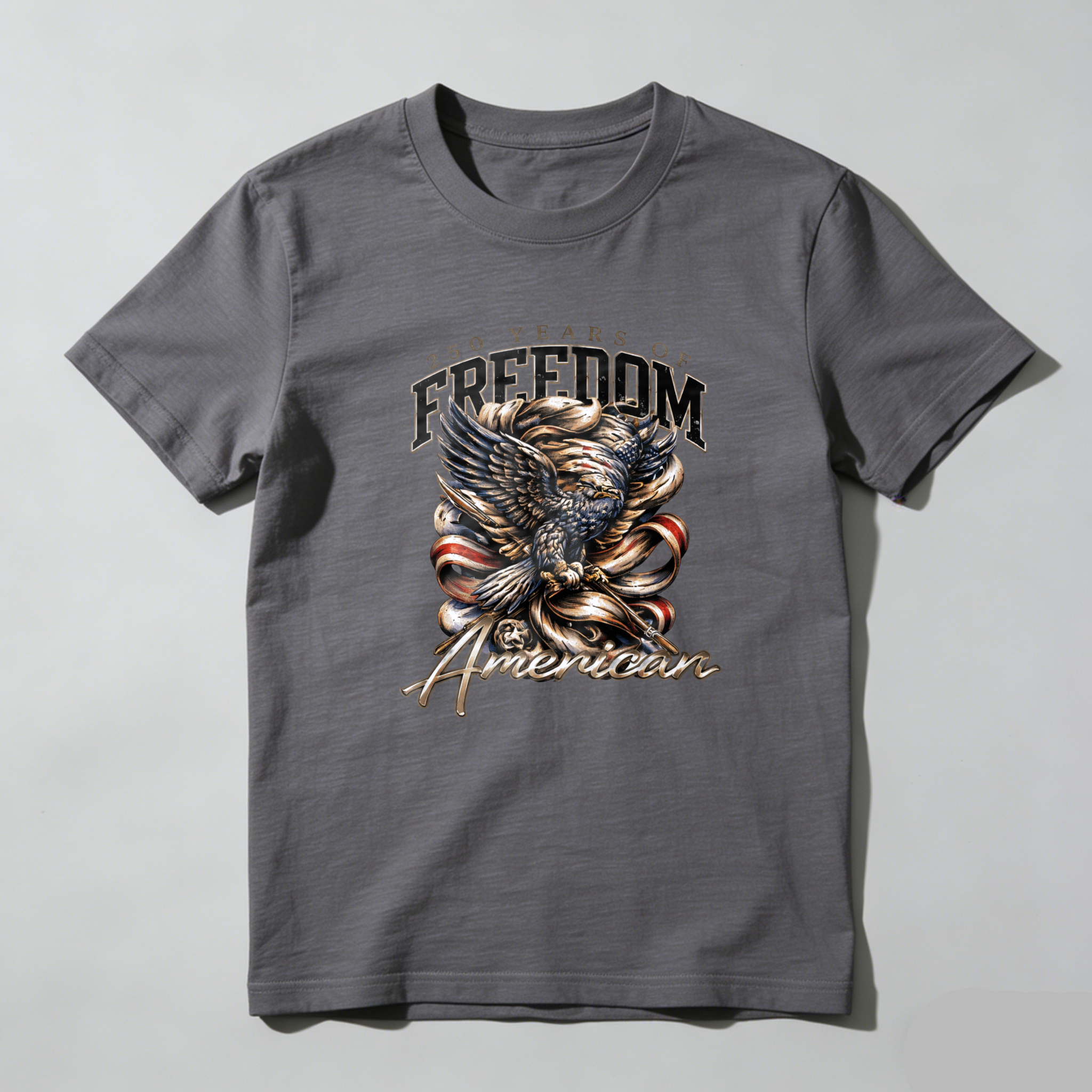 American Eagle Freedom 250 Years Patriotic T Shirt Men Women Black Cotton Graphic Tee Independence Day Celebration Apparel